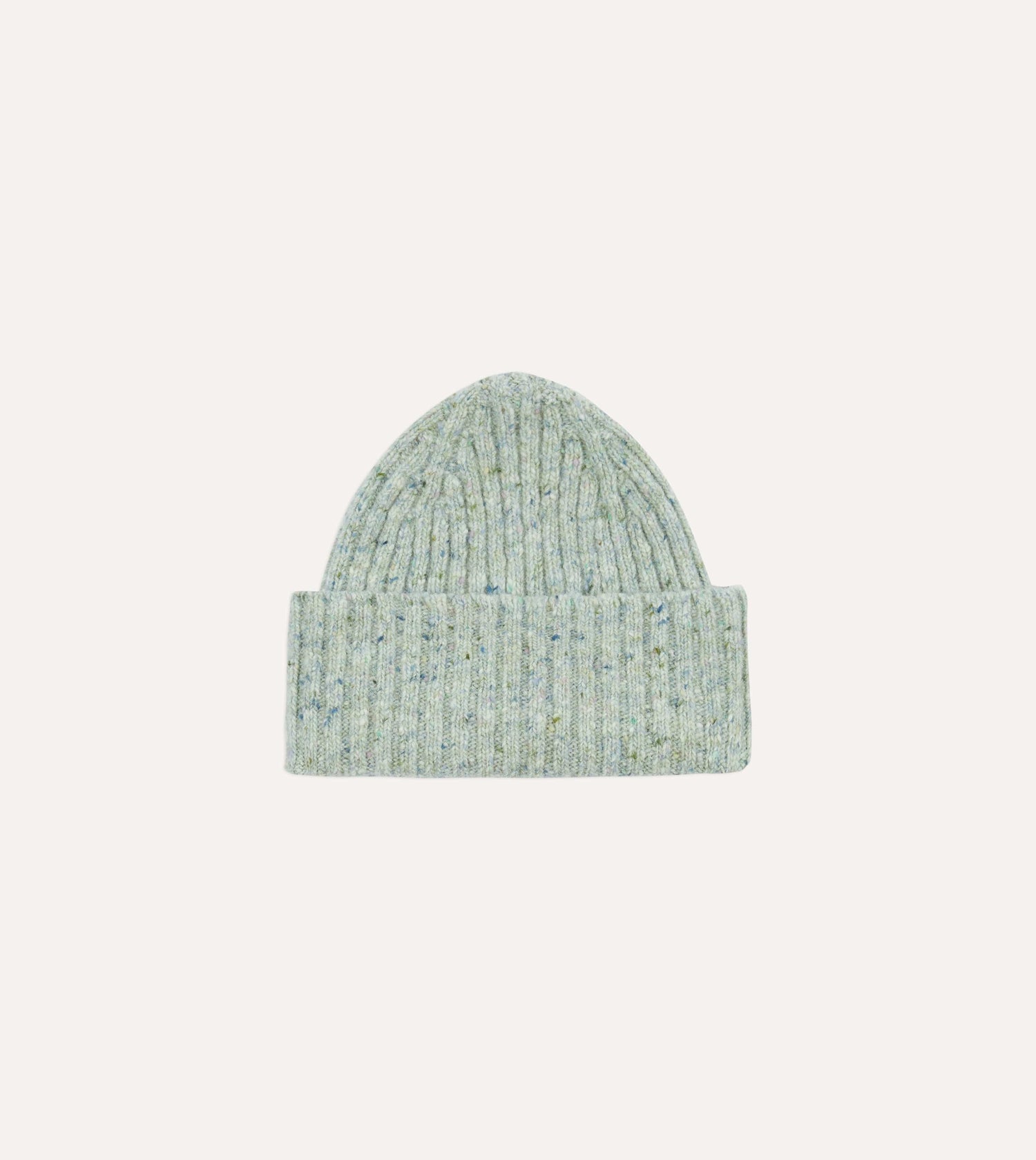 ALD / Drake's Grey Donegal Ribbed Knit Beanie