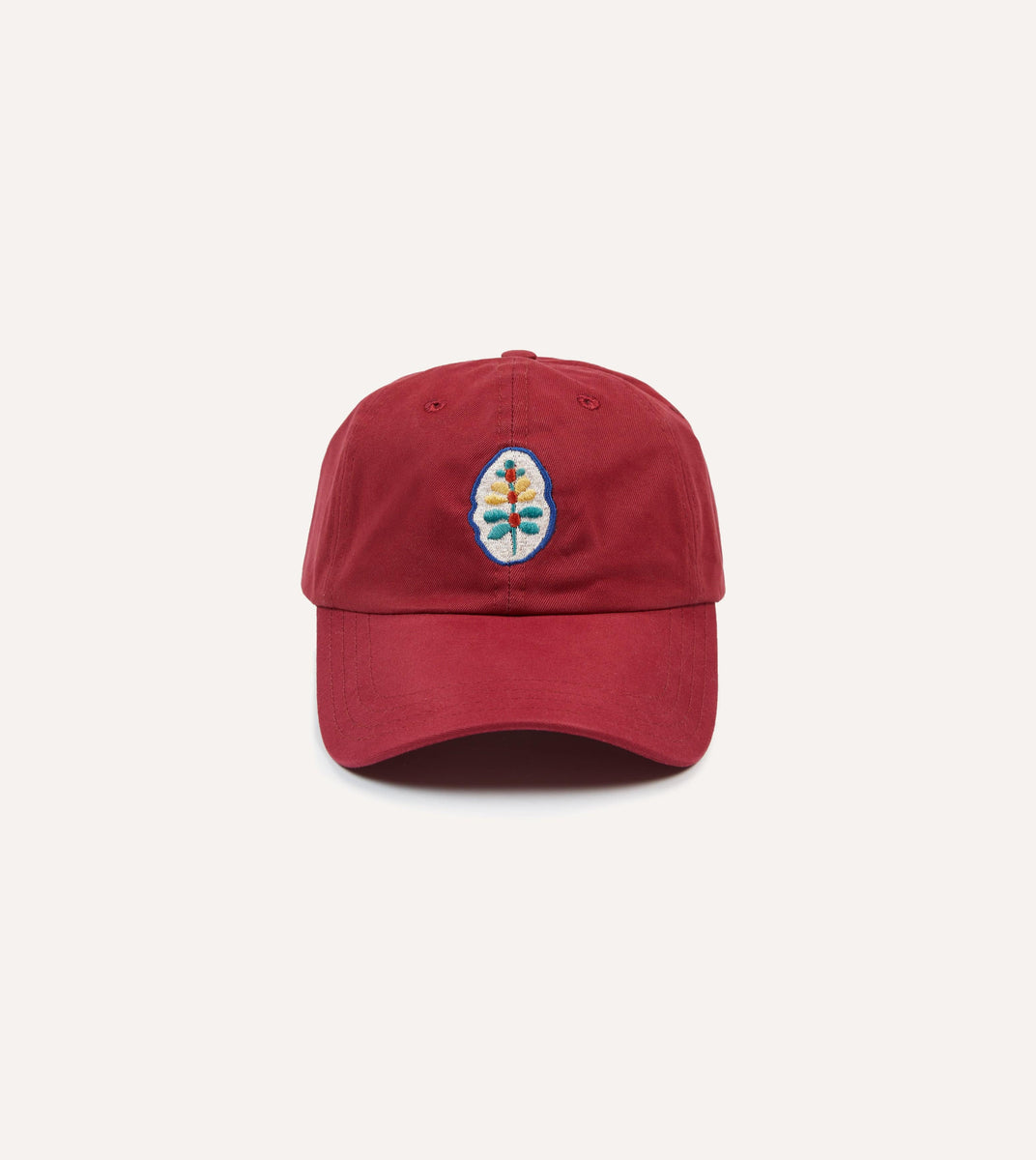 Red Flower Emblem Cotton Baseball Cap – Drakes