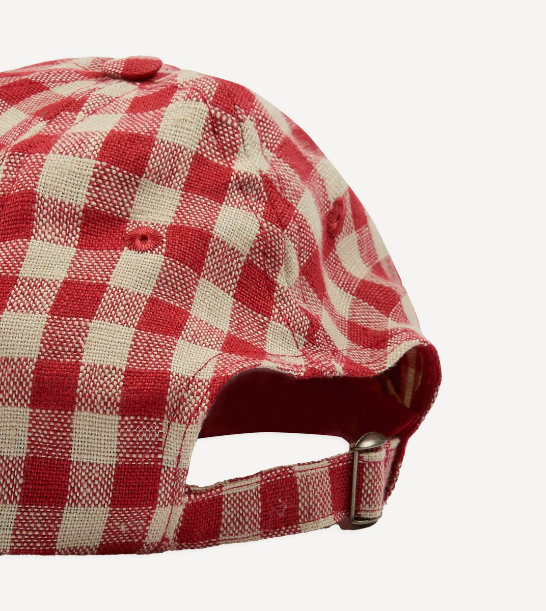 Red Gingham Check Linen Baseball Cap – Drakes