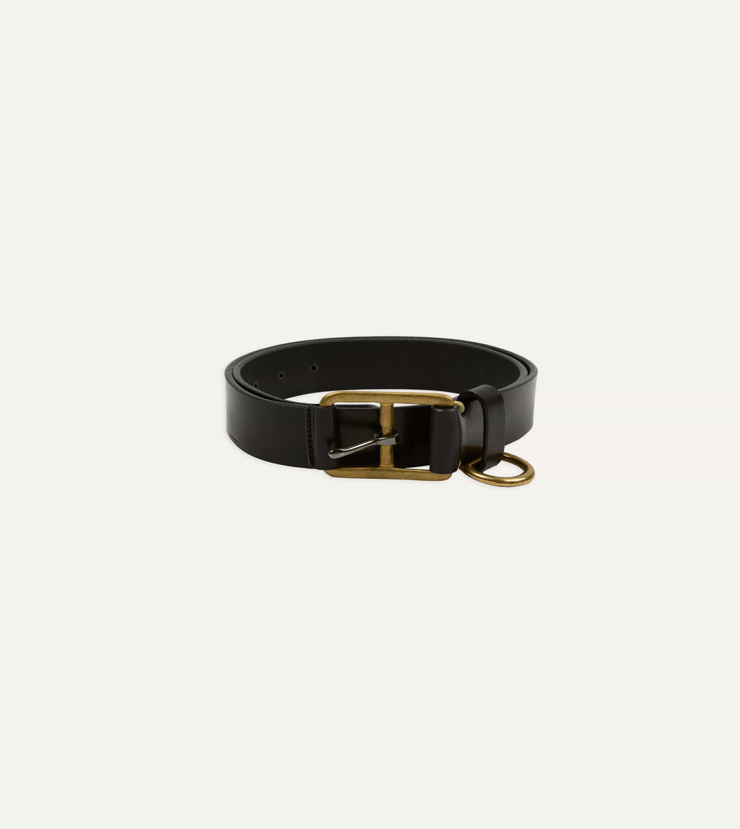 Yuketen Black Stitched D-Ring Belt – Drakes display picture 1
