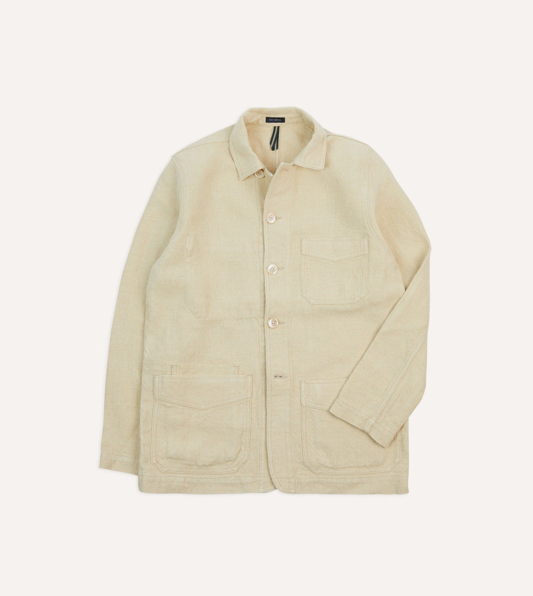 Ecru Linen Five-Pocket Chore Jacket – Drakes