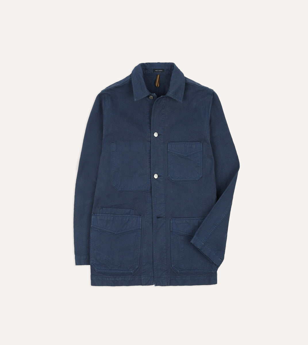 Navy Cotton Duck Canvas FivePocket Chore Jacket Drakes