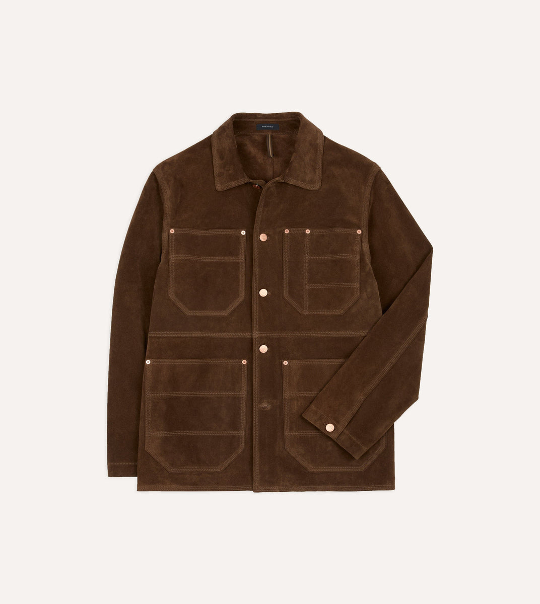 ジャケット・アウター COTTON WREATH SUEDE WELDING JACKET Brown Suede Welder Jacket – Drakes