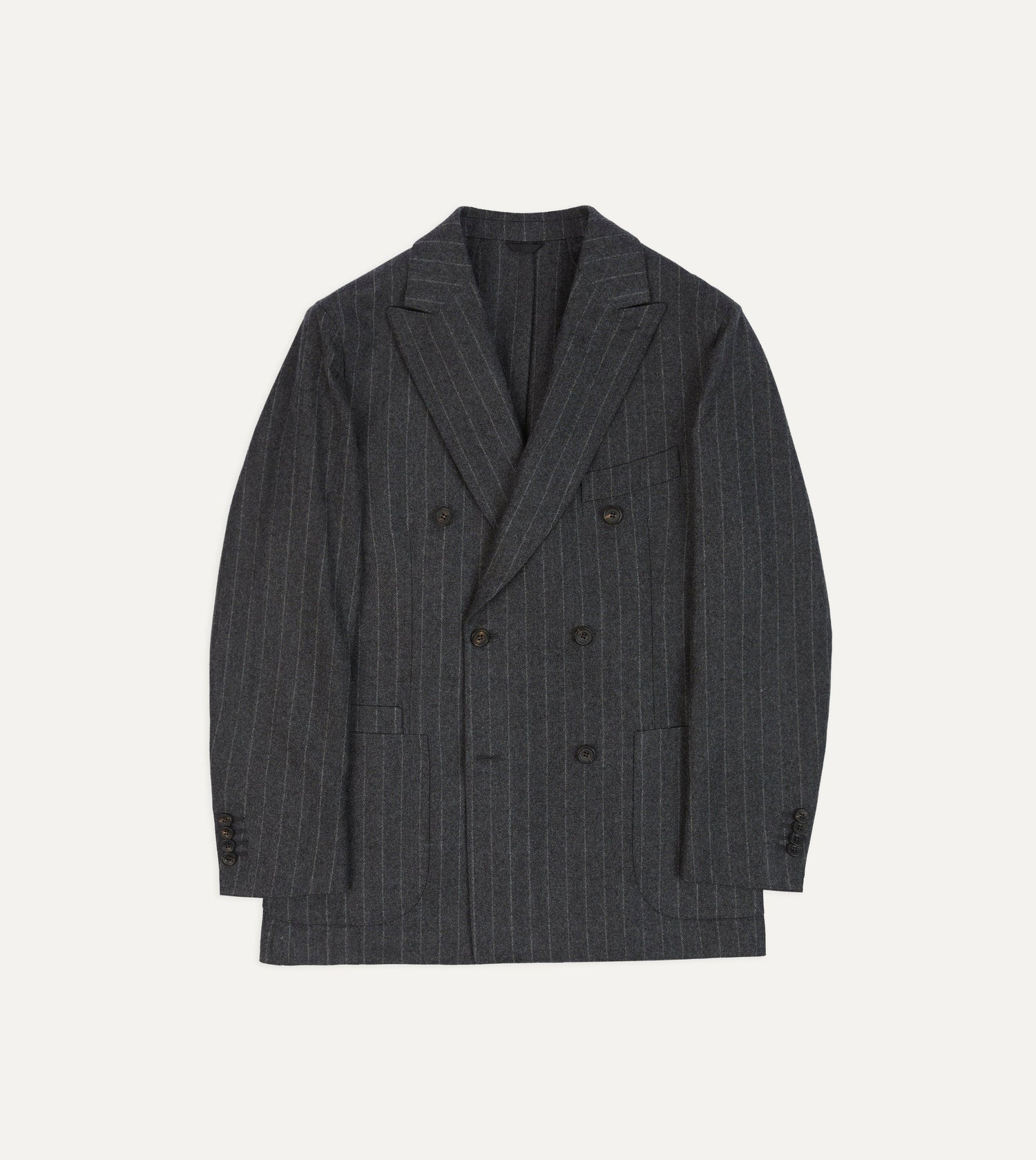 ALD / Drake's Double Breasted Chalkstripe Suit Jacket