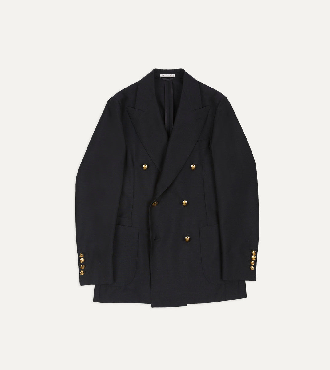 Navy Wool-Mohair Double-Breasted Travel Blazer – Drakes