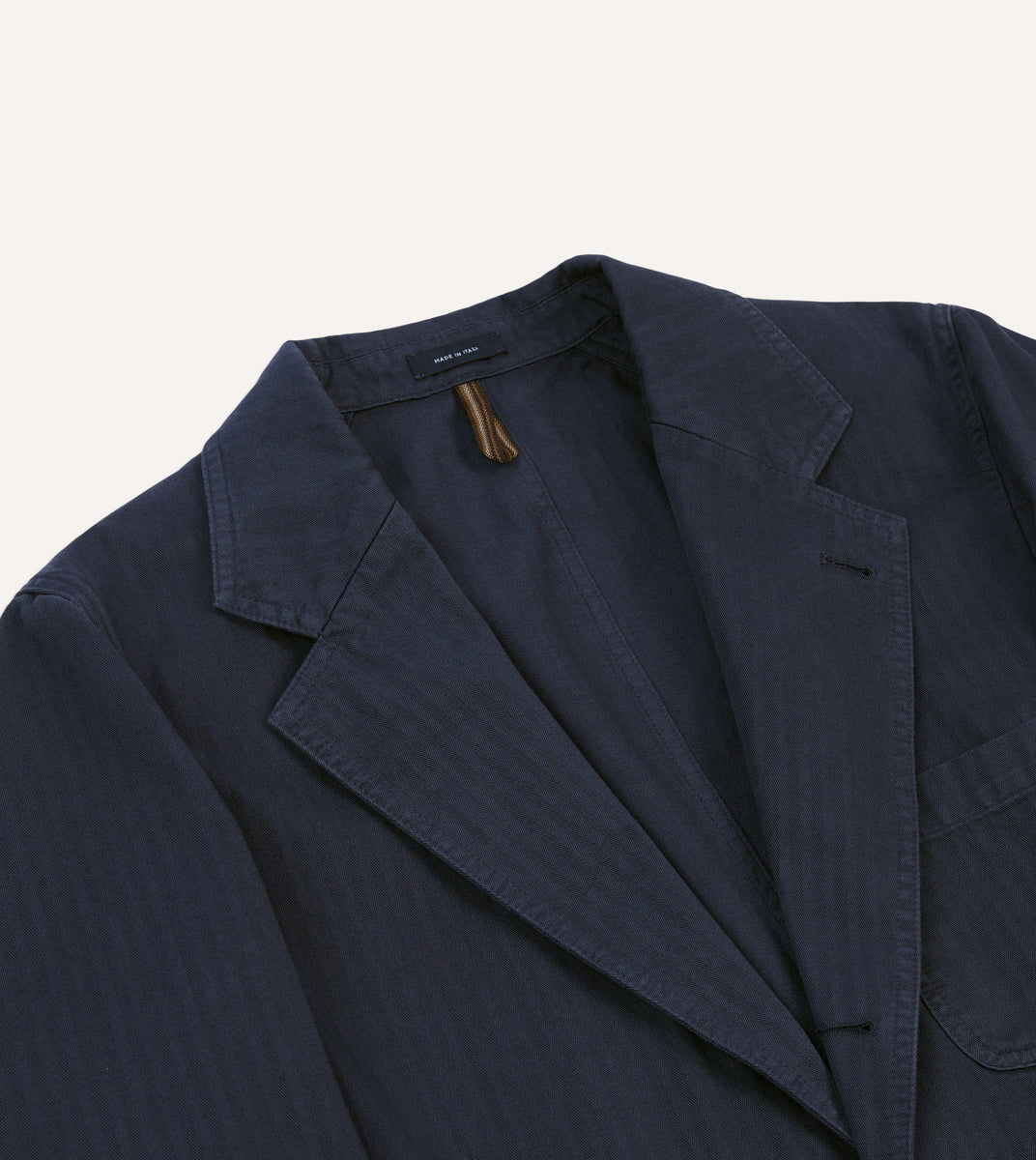 Navy Herringbone Cotton Games Blazer Mk. I – Drakes 