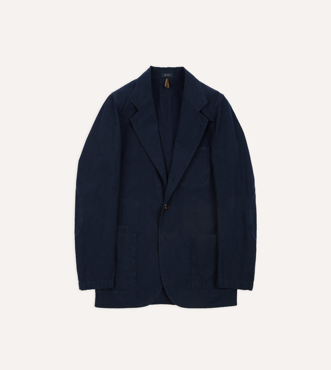 Navy Cotton-Linen Double Layer Games Blazer – Drakes