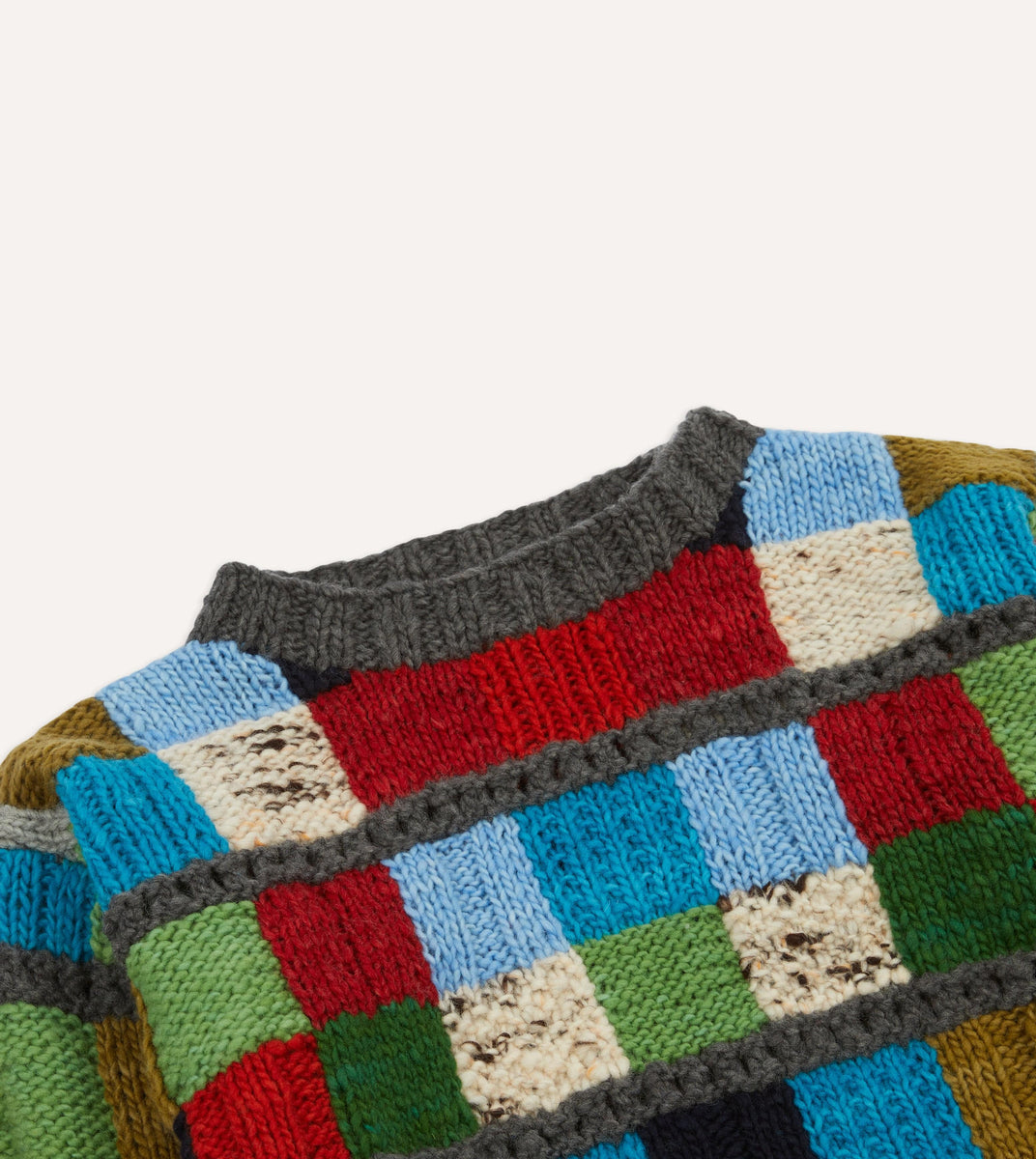 Chamula for Drake's Patchwork Merino Jumper – Drakes