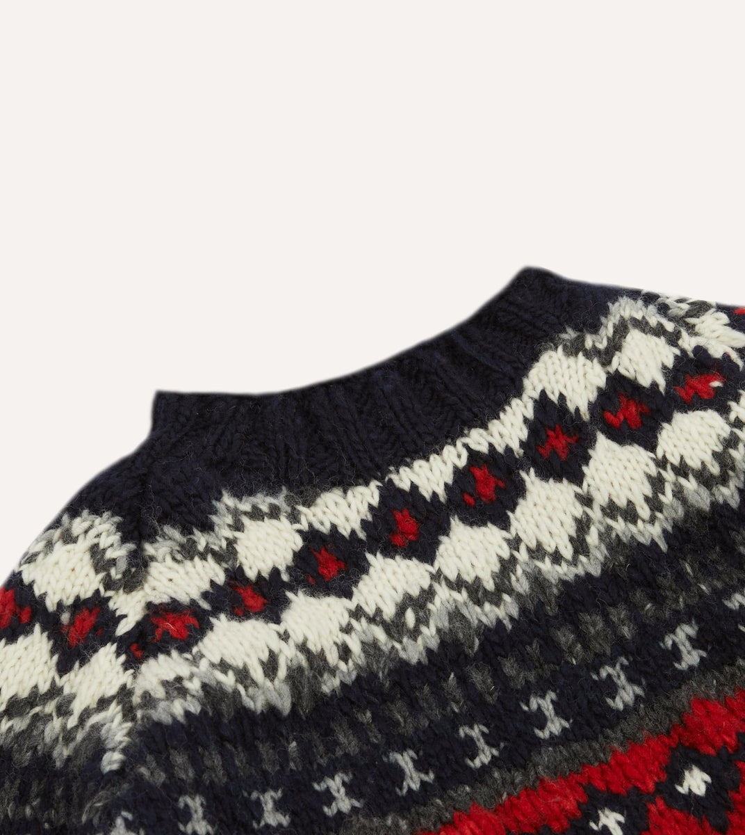 Chamula for Drake's Navy and Red Fairisle Merino Jumper – Drakes