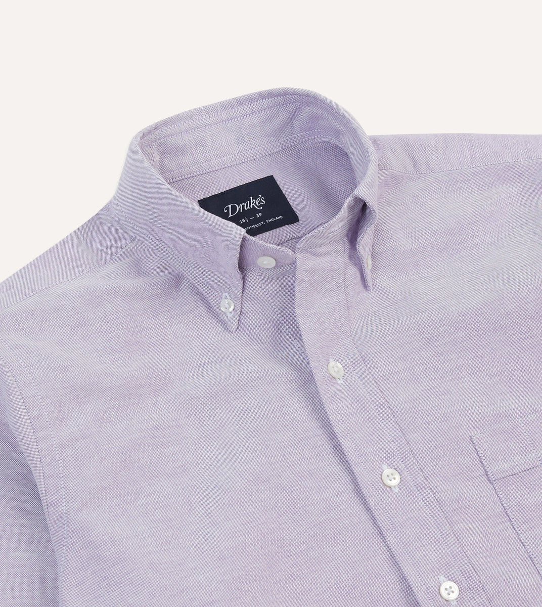Lilac Cotton Oxford Cloth Button-Down Shirt – Drakes Lilac Cotton Oxford Cloth Button-Down Shirt – Drakes