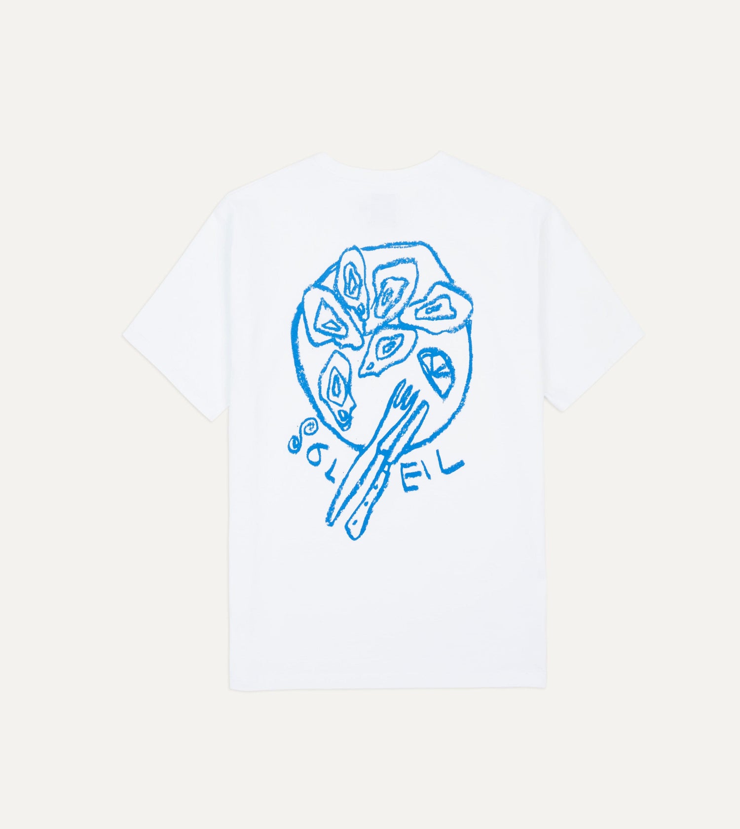 White Soleil Graphic Cotton Crew Neck Hiking T-Shirt