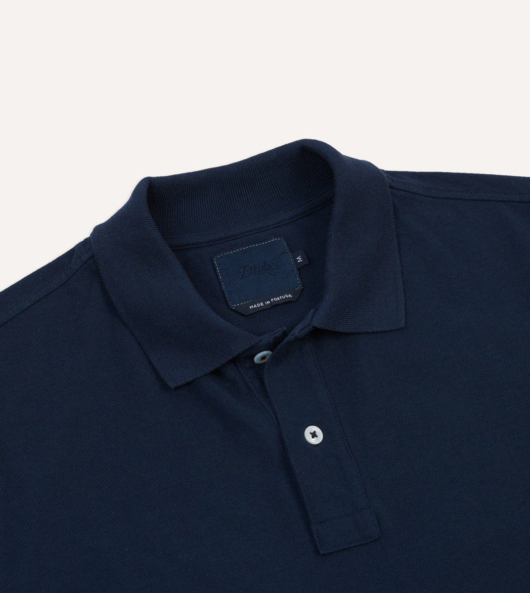 Dre Pique Button Up Shirt Washed Navy