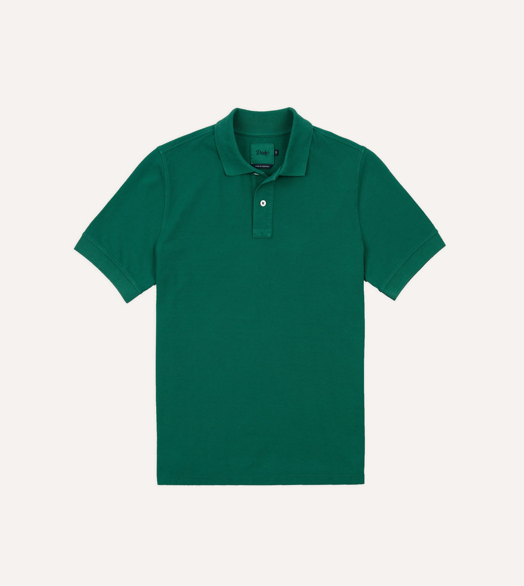 Green Piqué Cotton Polo Shirt – Drakes