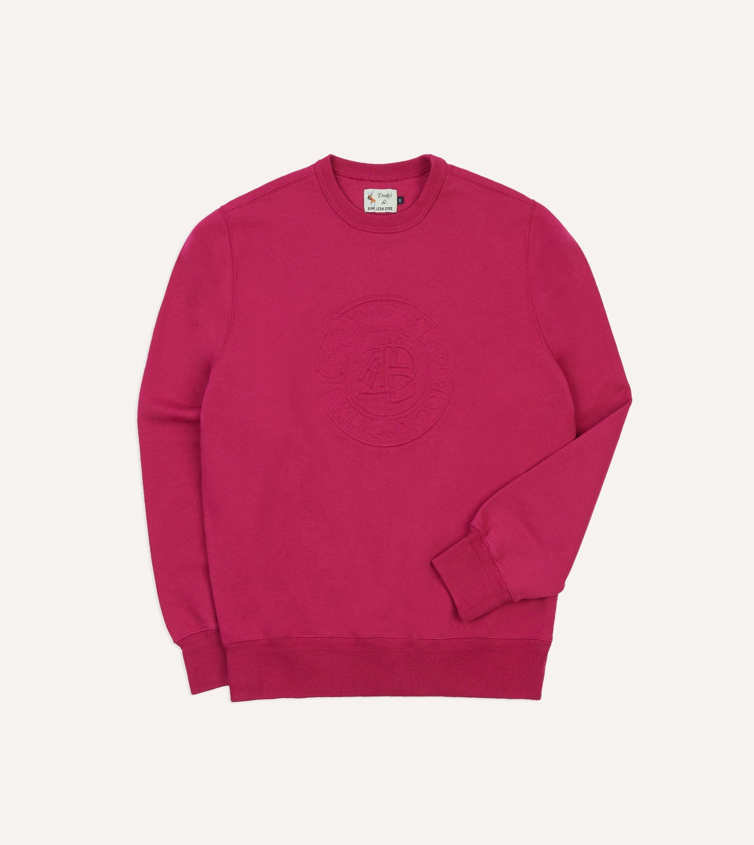 ALD / Drake's Fuchsia Embossed Crewneck Sweatshirt