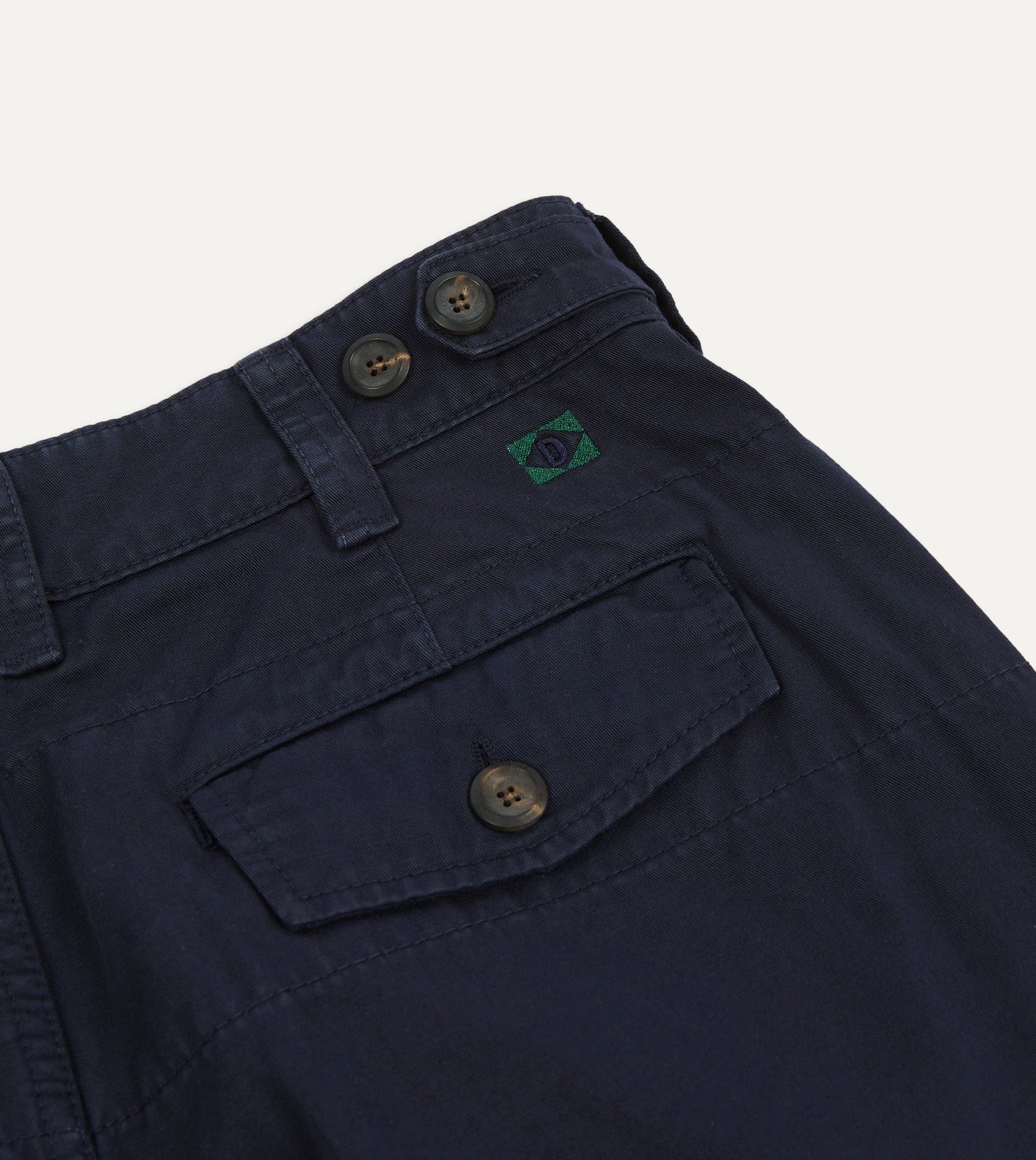 Navy Cotton Flat Front Chino