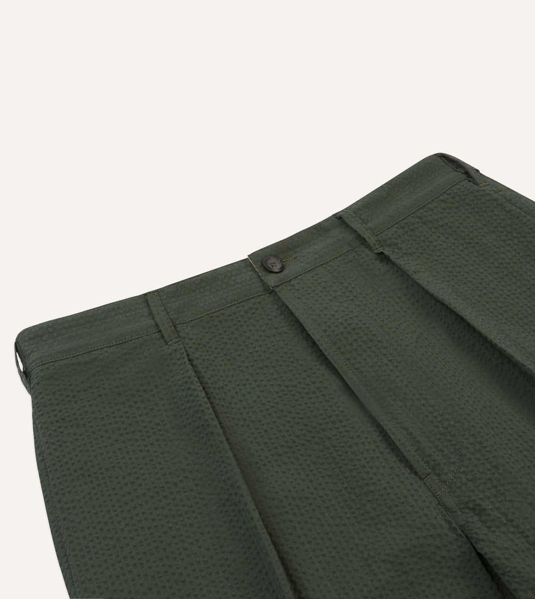 Olive Seersucker Games Trousers – Drakes