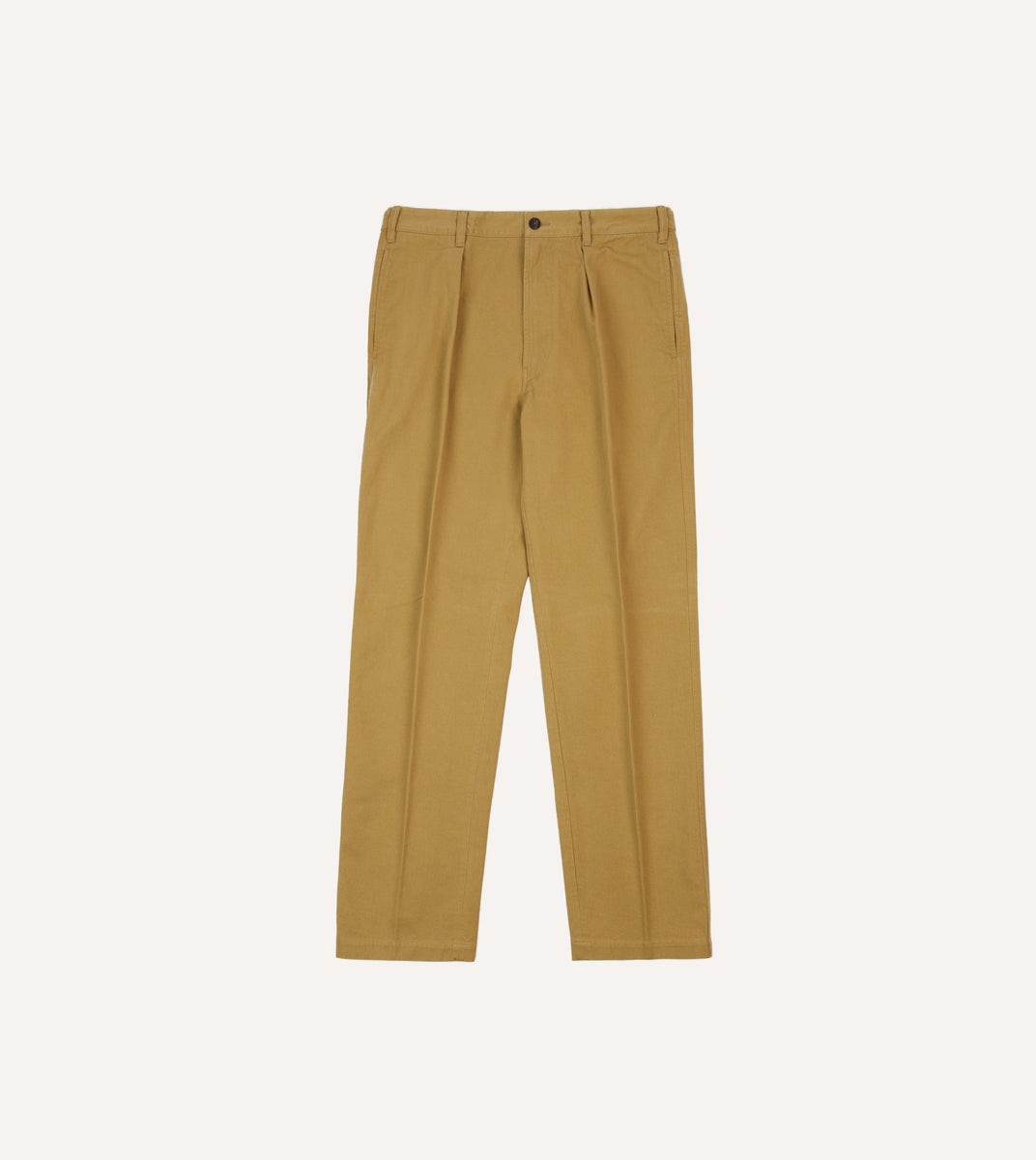 Drake’s Cotton Slacks Size:32 Sand Vintage Wash Cotton Games Trousers – Drakes