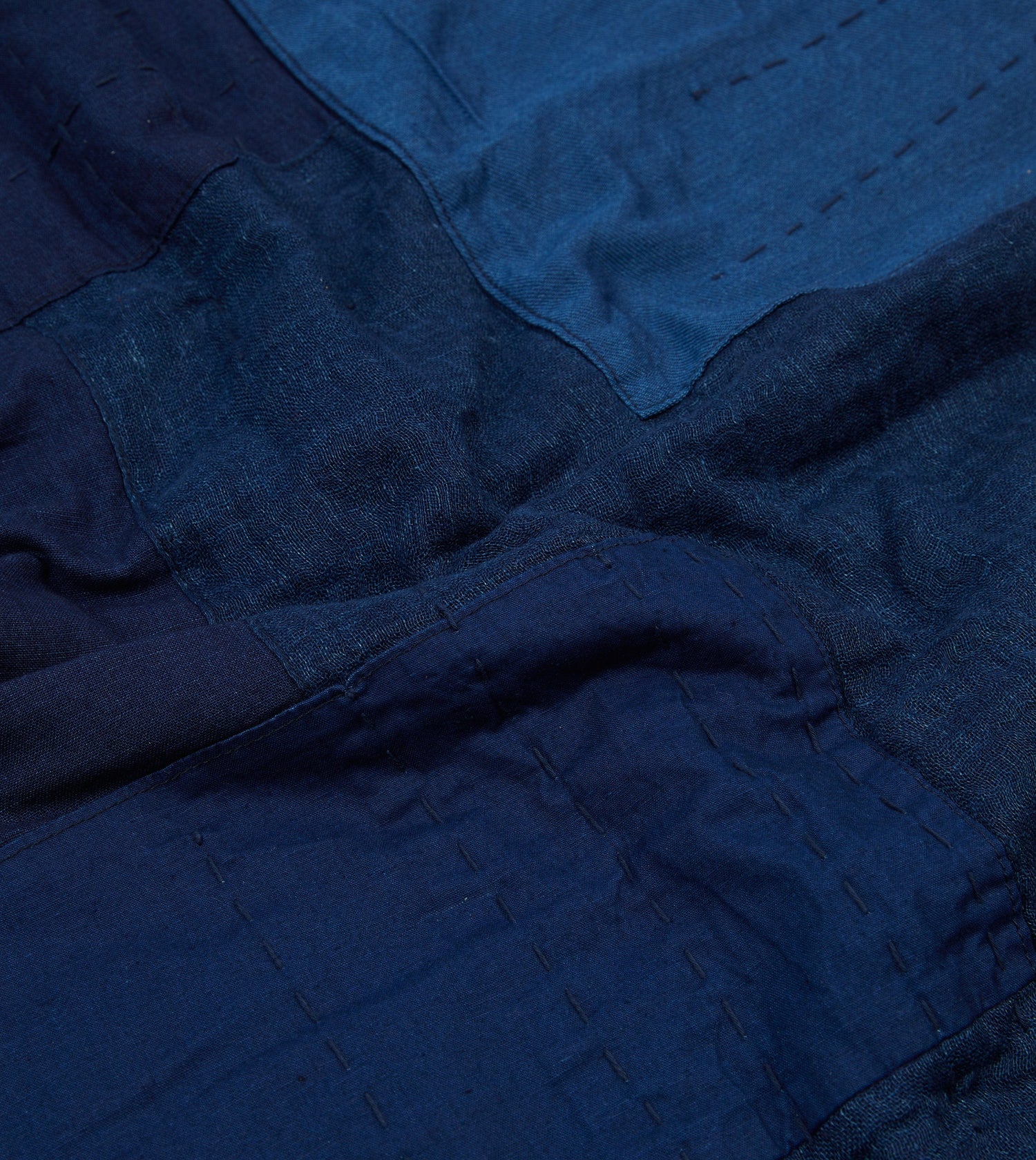 Blue Blue Japan Indigo Handstitched Patchwork Blanket