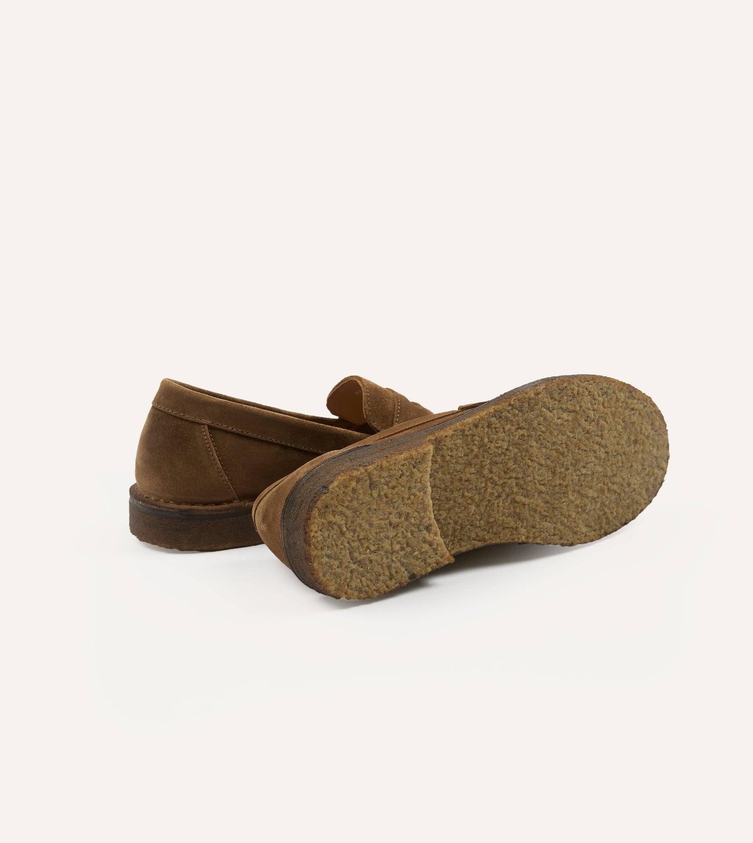 Tobacco Suede Canal Penny Loafer with Crepe Sole