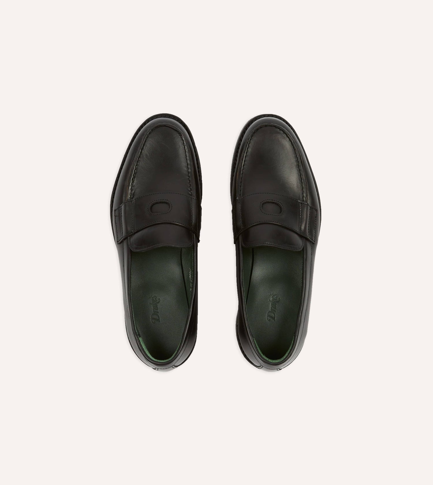Black Leather Charles Goodyear Welted Penny Loafer
