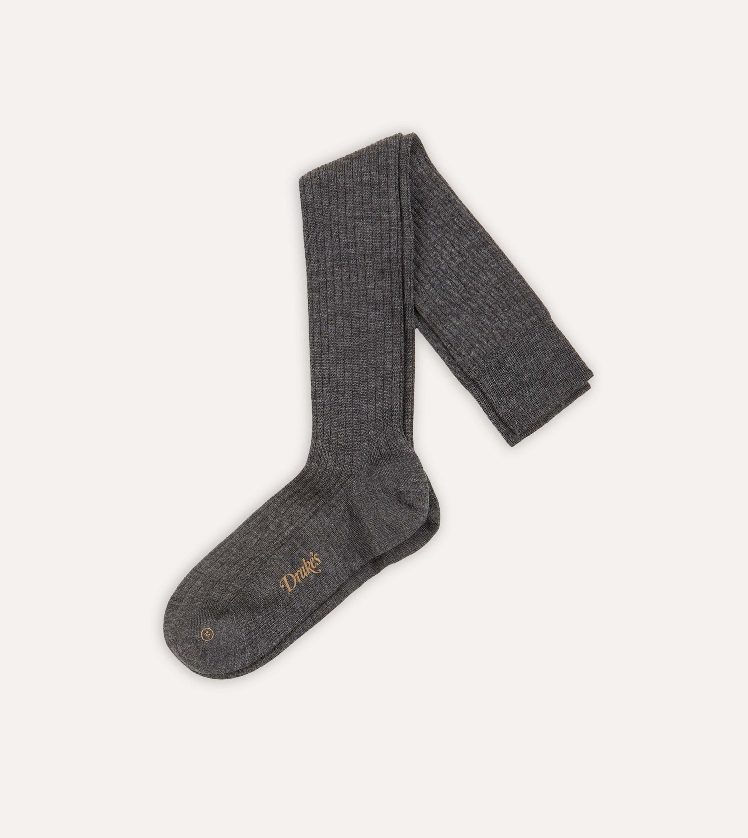 Grey Wool Over-The-Calf Socks