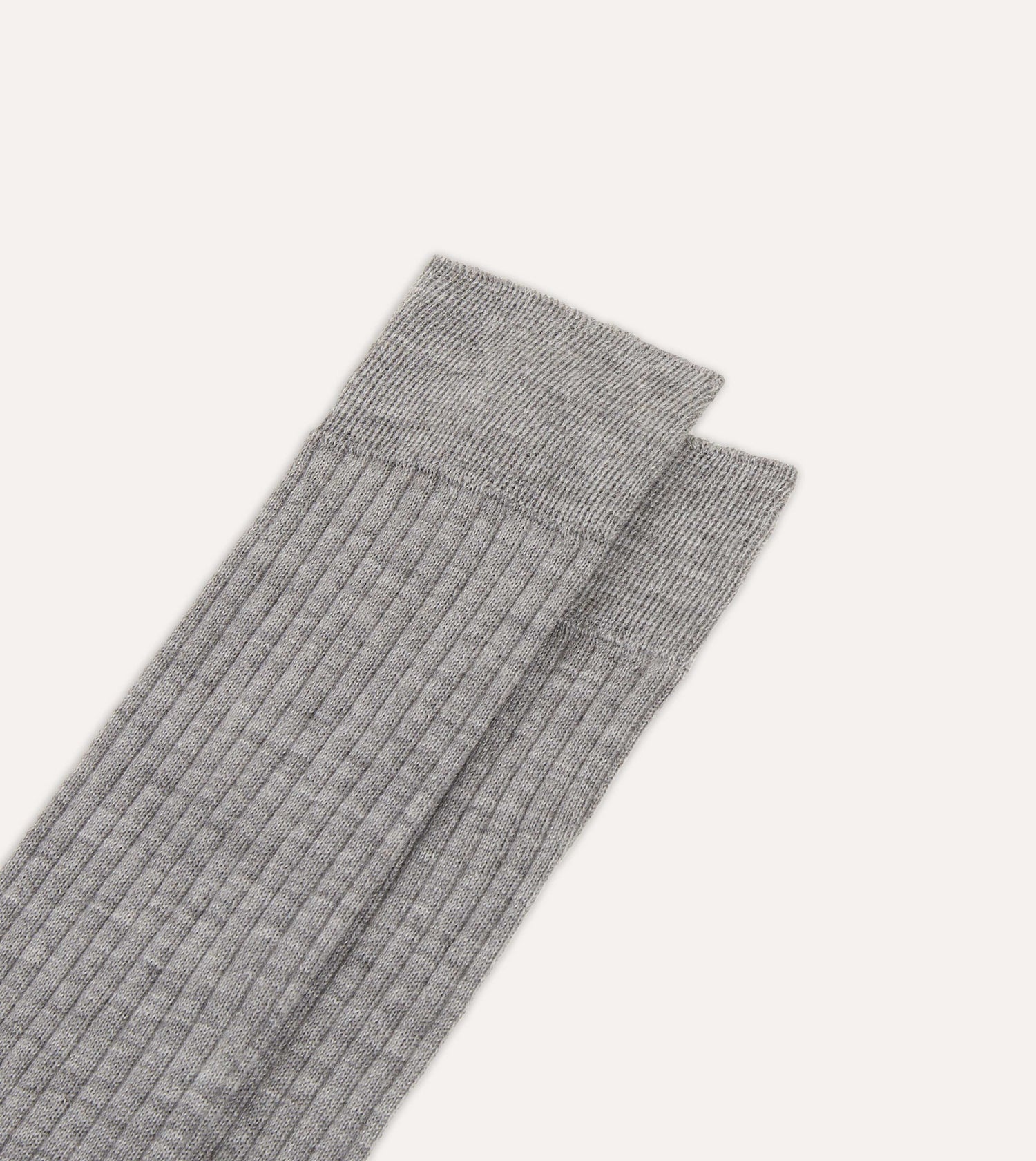 Light Grey Wool Over-The-Calf Socks