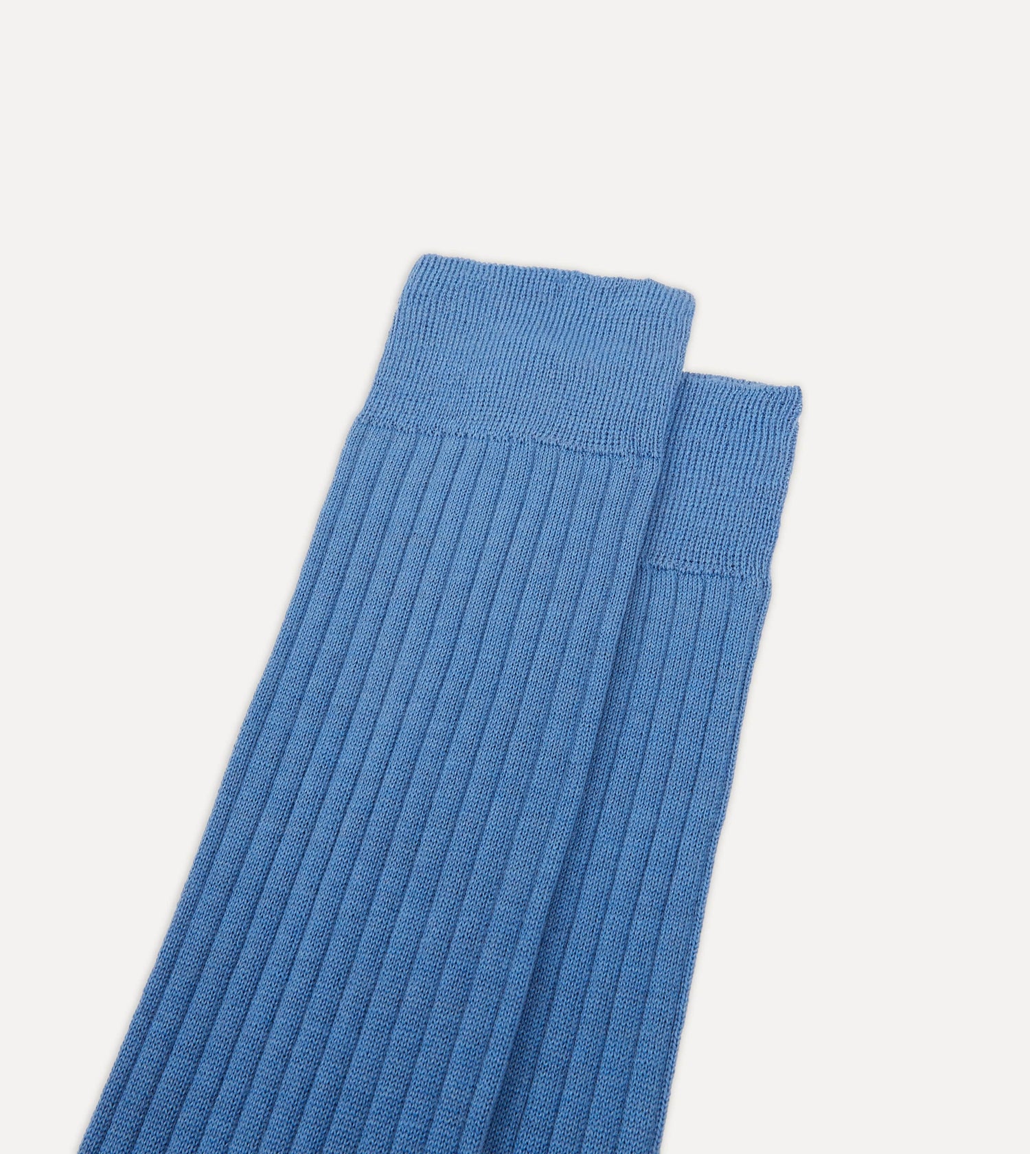 Sky Blue Wool Over-the-Calf Socks