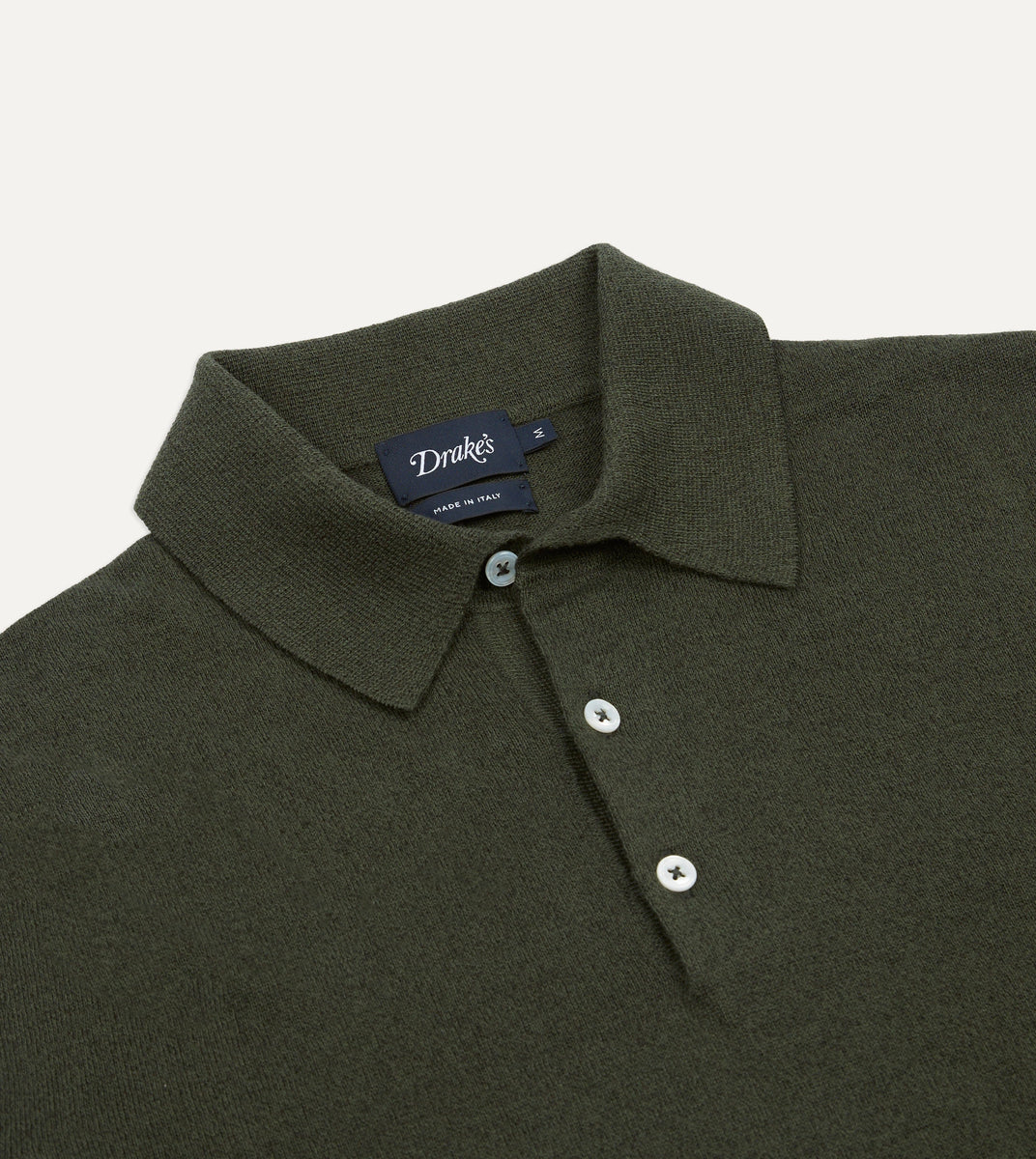 Olive Knitted Linen-Cotton Short-Sleeve Polo Shirt – Drakes