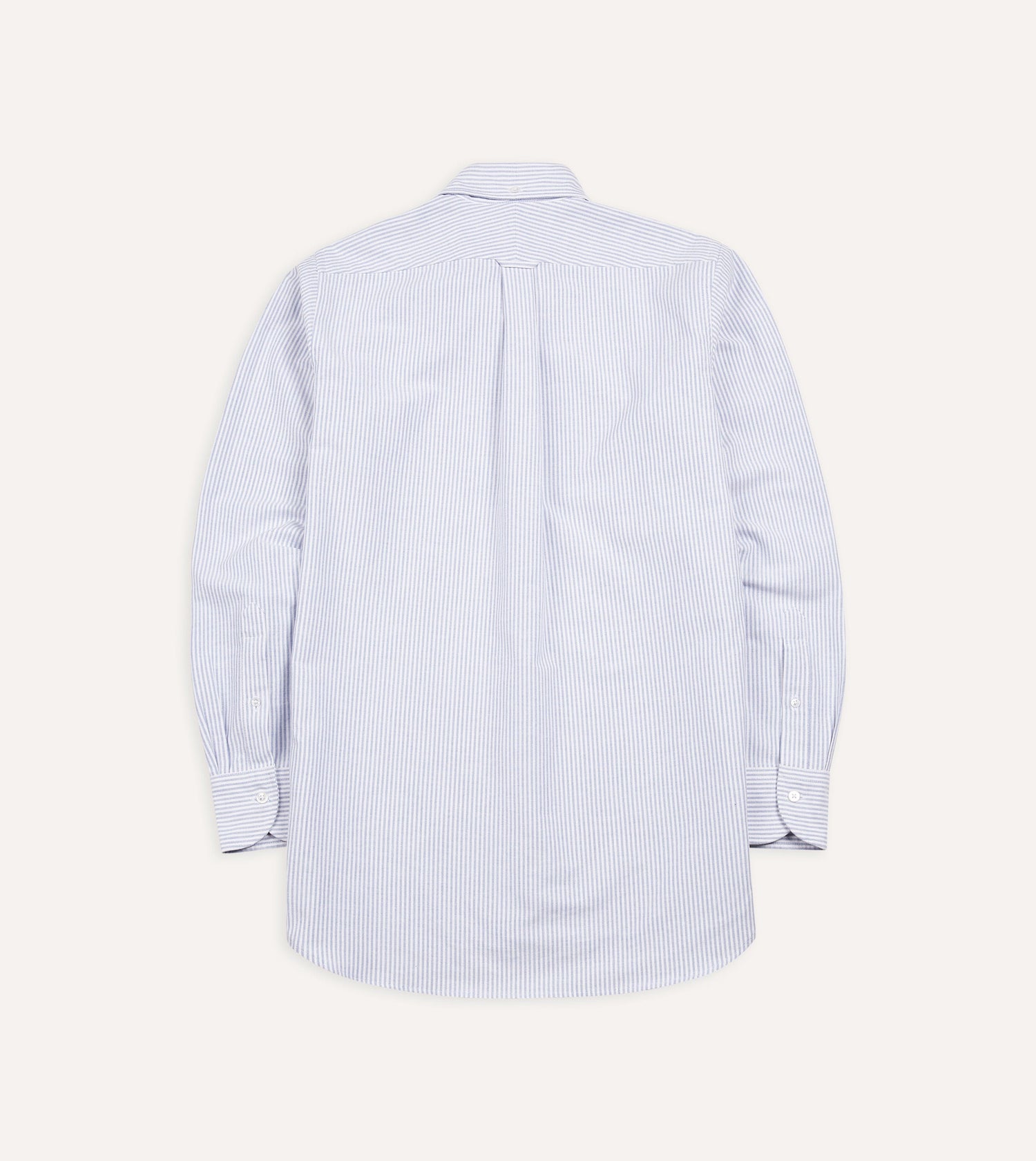 Blue Ticking Stripe Cotton Oxford Cloth Button-Down Shirt
