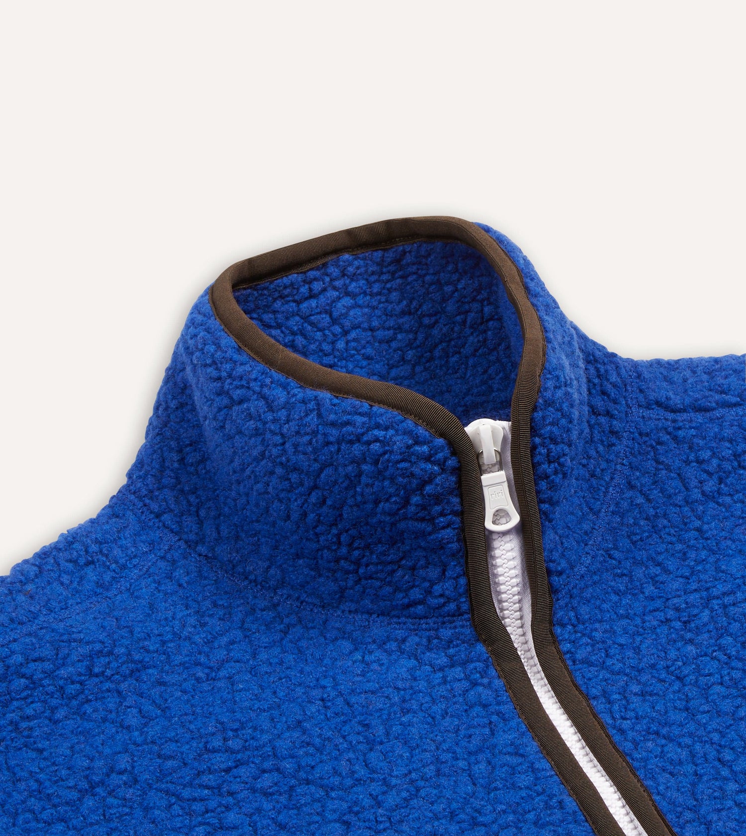 Blue Boucle Wool Zip Fleece Jacket