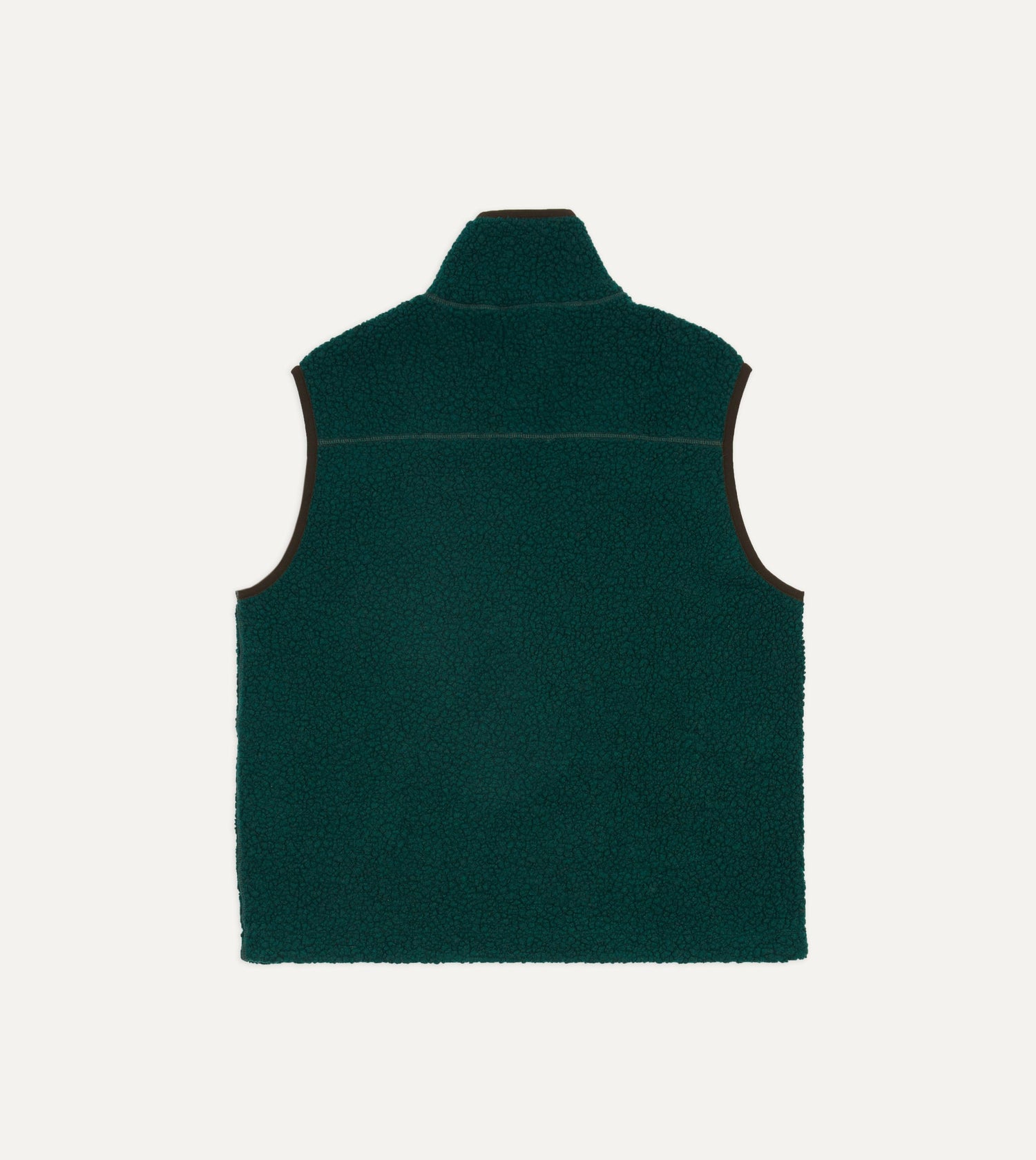 Dark Green Boucle Wool Zip Fleece Vest
