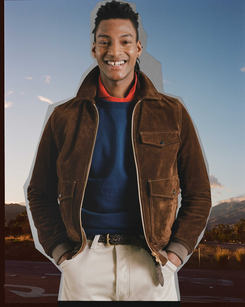 The Caramel Suede A-2 Bomber Jacket