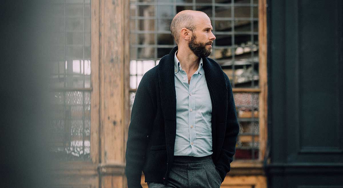 Simon Crompton: My Shawl Collar Cardigan – Drakes