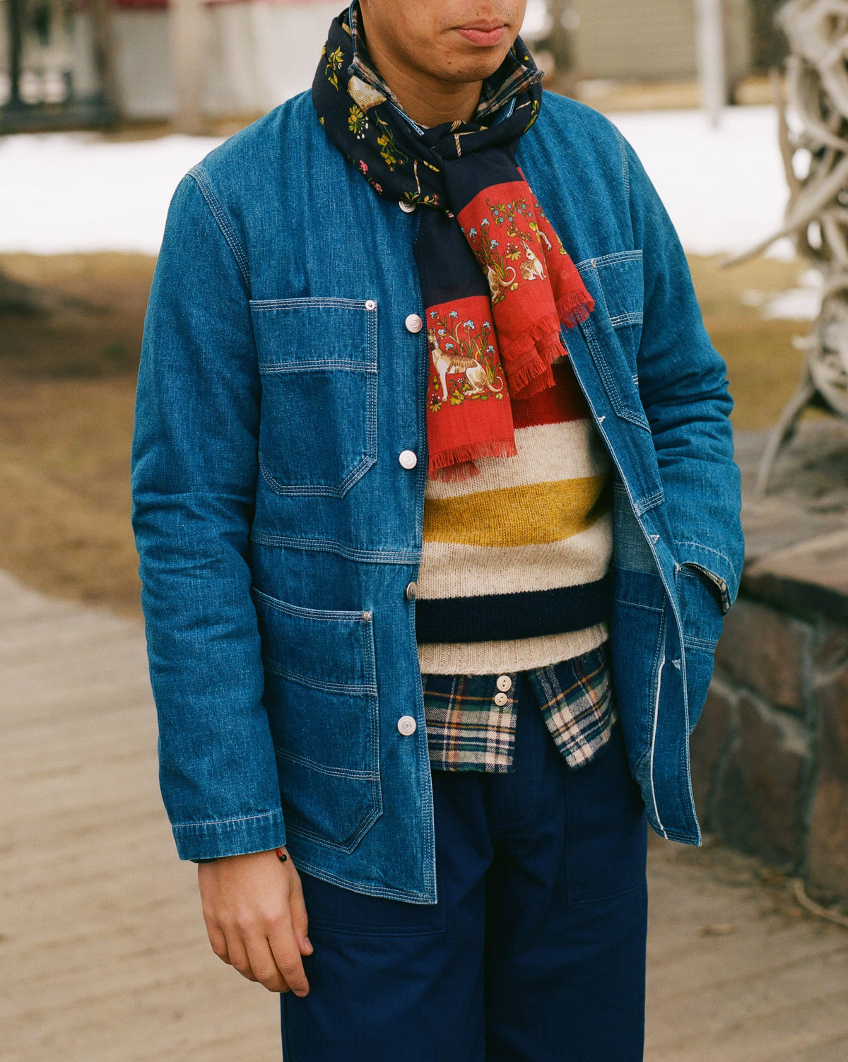 Stone Wash Selvedge Denim Welder Jacket