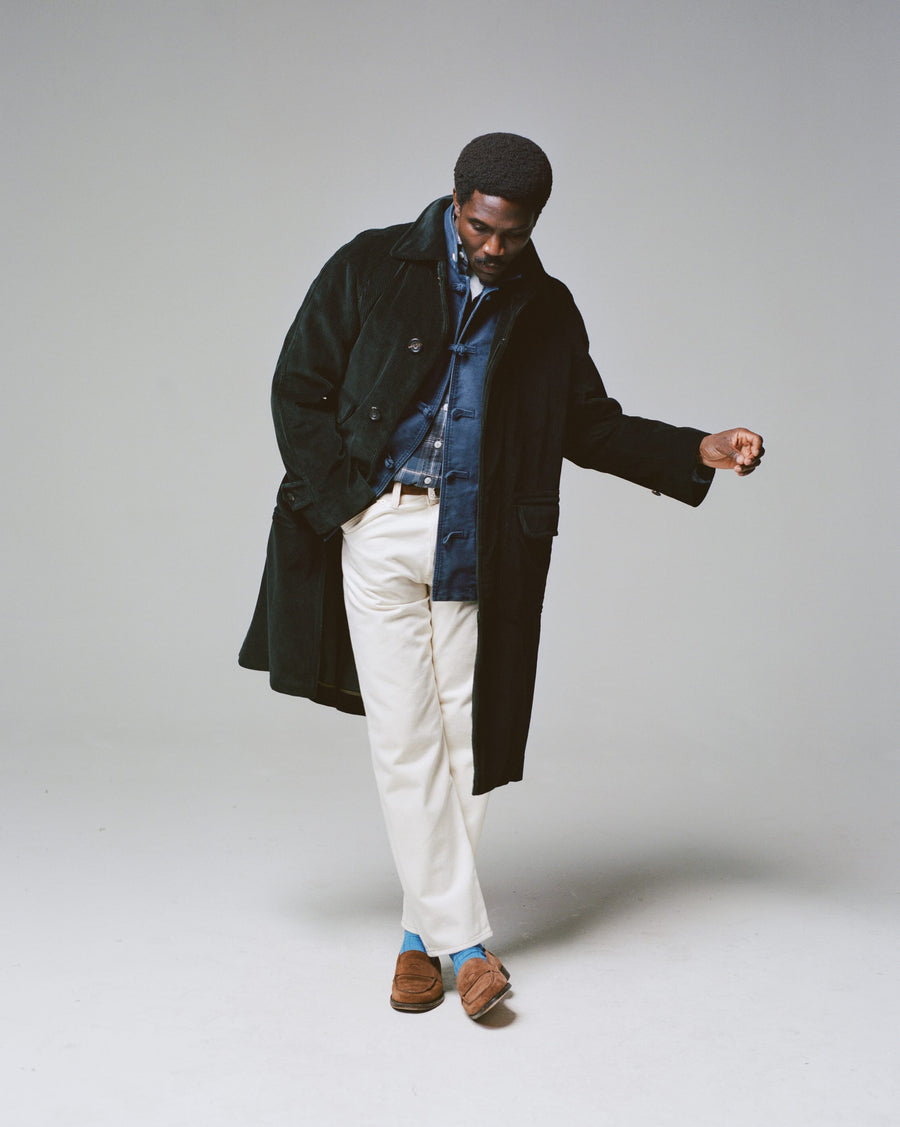 Dark Green Corduroy Raglan Coat