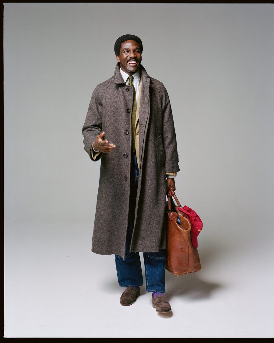 Brown Wool Raglan Overcoat
