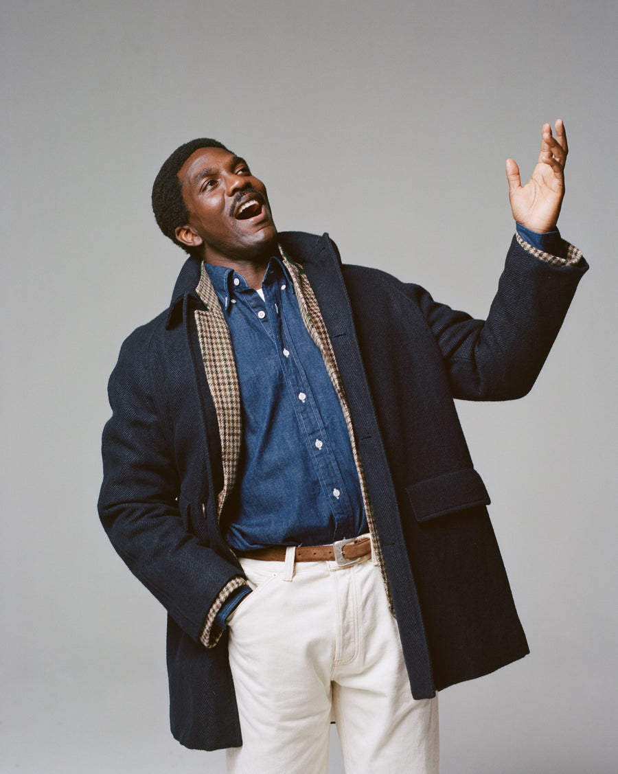Navy Wool Car Coat