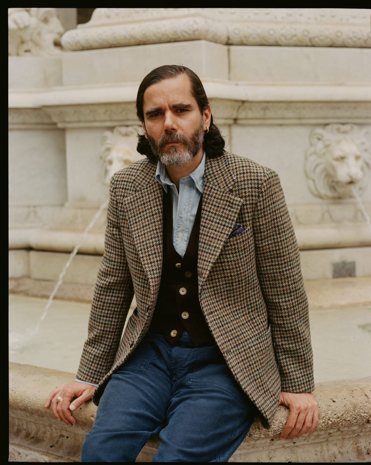 Brown and Green Houndstooth Harris Tweed® Blazer