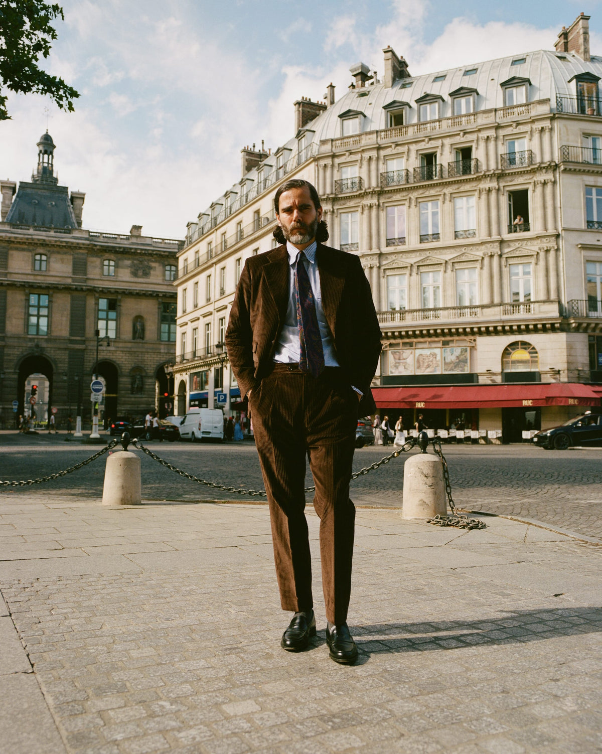 Brown Cotton Corduroy Tailored Jacket