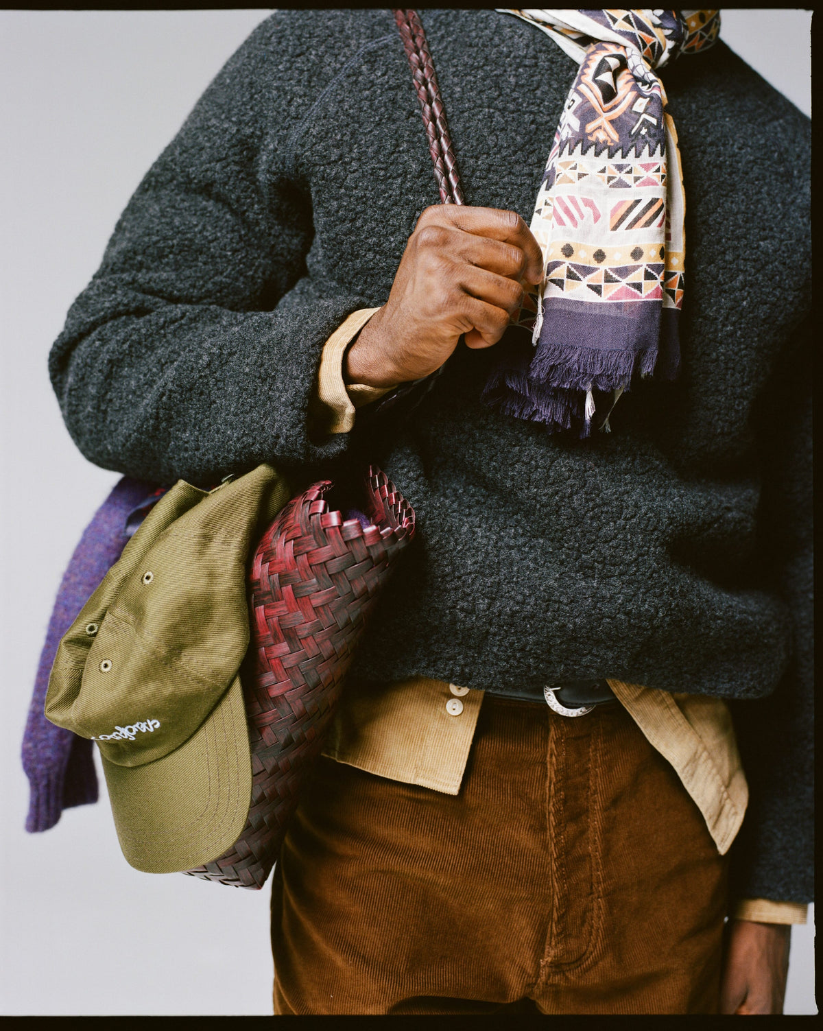 Charcoal Boucle Wool Pullover Fleece