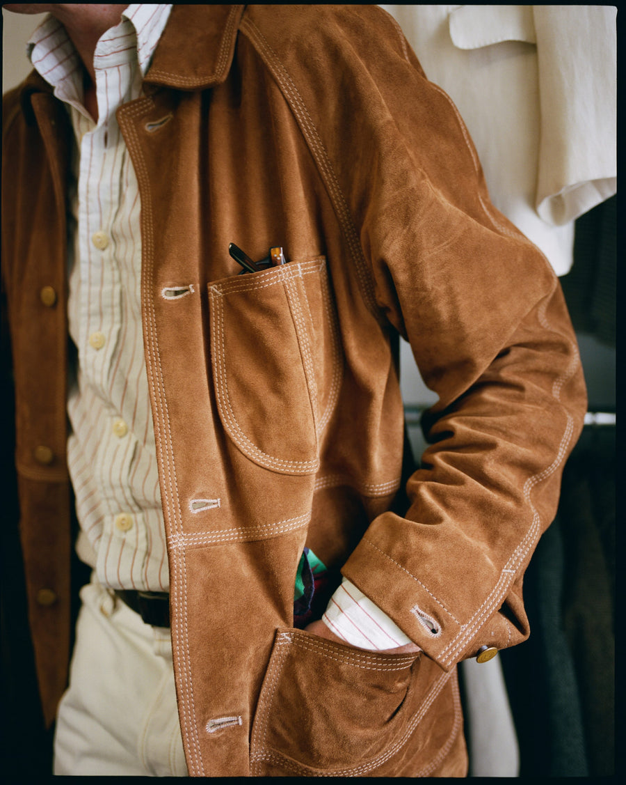 Snuff Suede Raglan Work Coat
