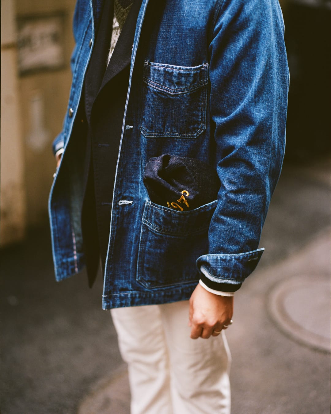 BEAMS F & Drake's Denim Baseball Cap