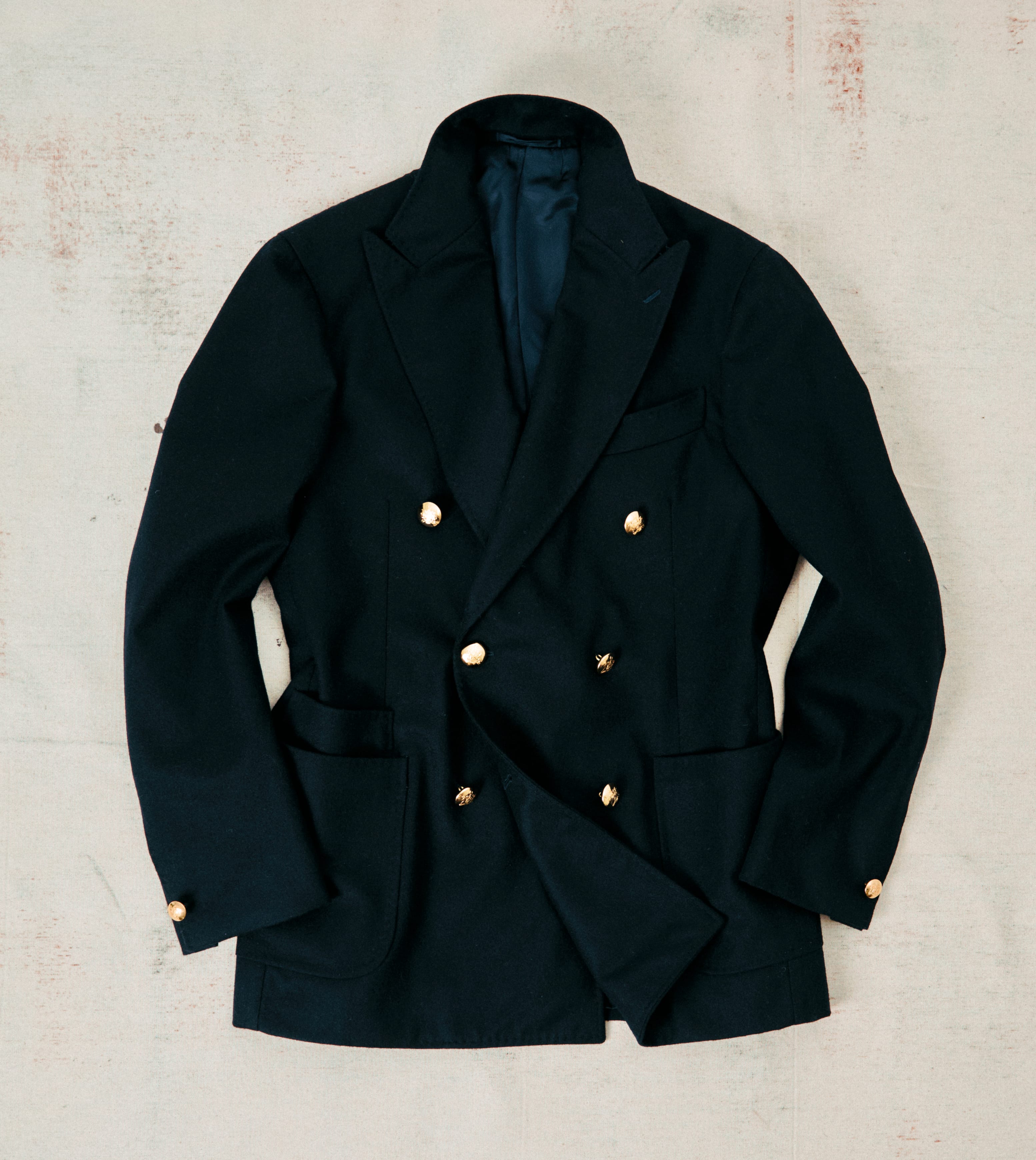 BEAMS F & Drake’s Flannel Double-Breasted Blazer