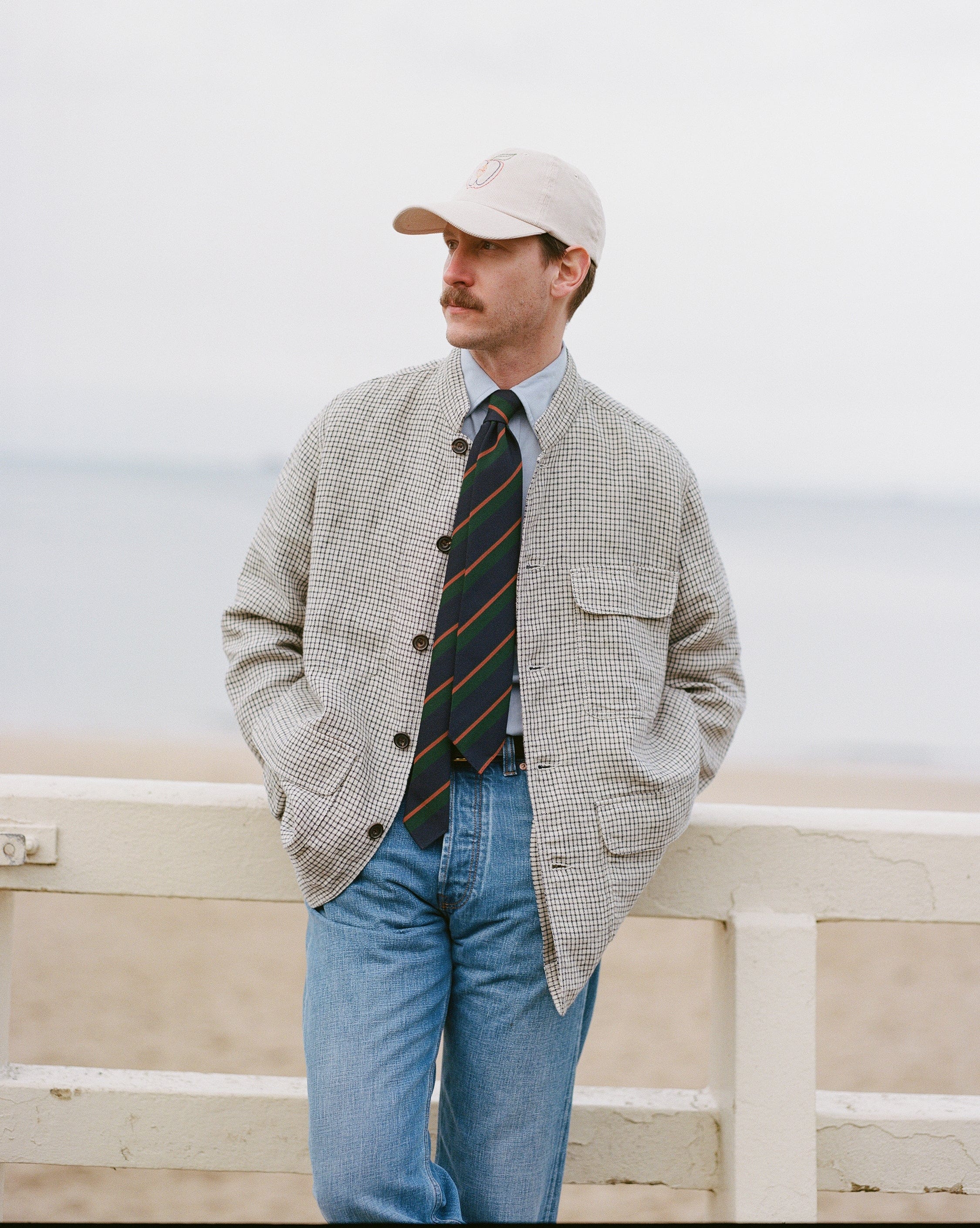 Ecru Check Linen Forestiere Jacket – Drakes