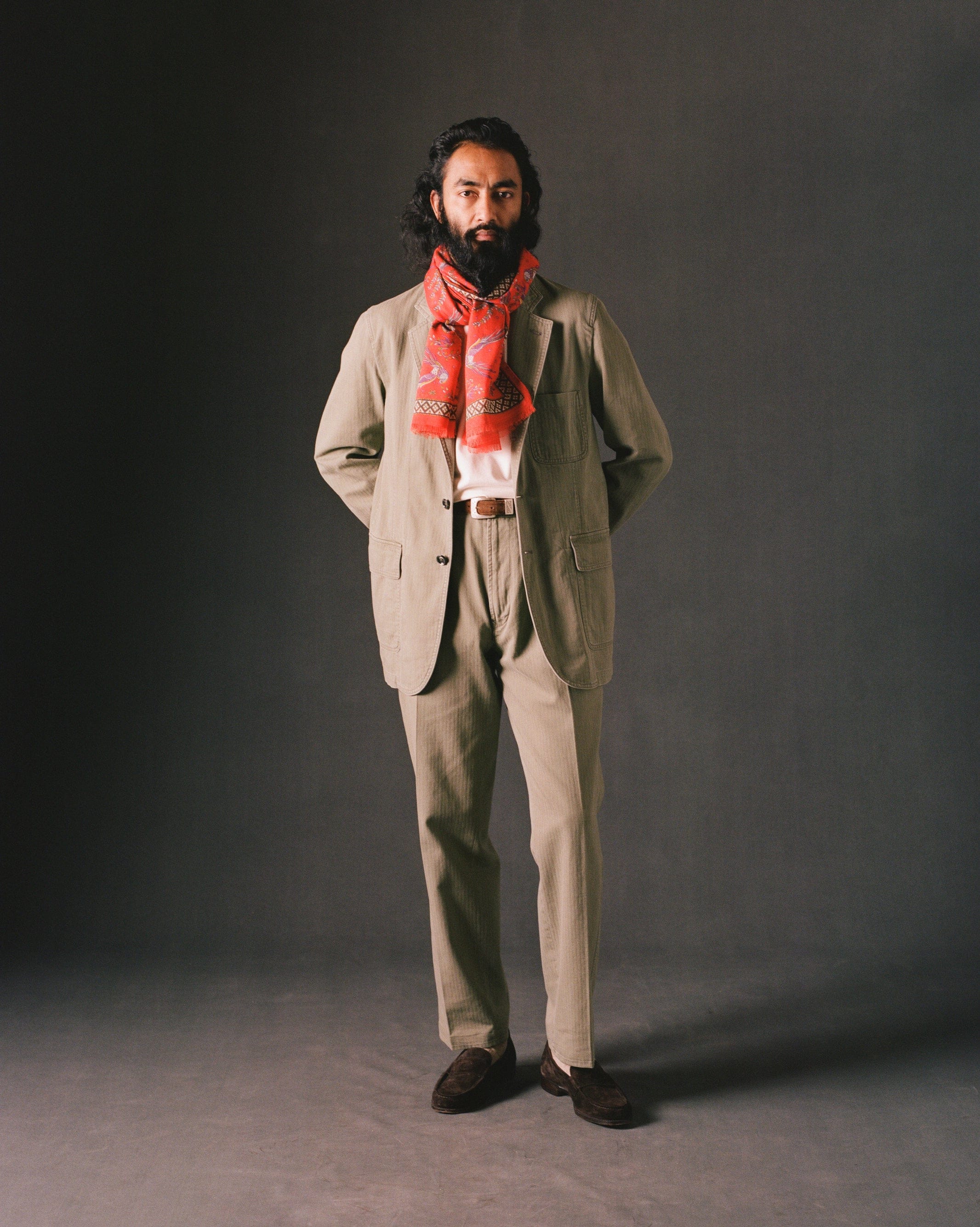 Olive Herringbone Twill Cotton Games Blazer Mk. I – Drakes