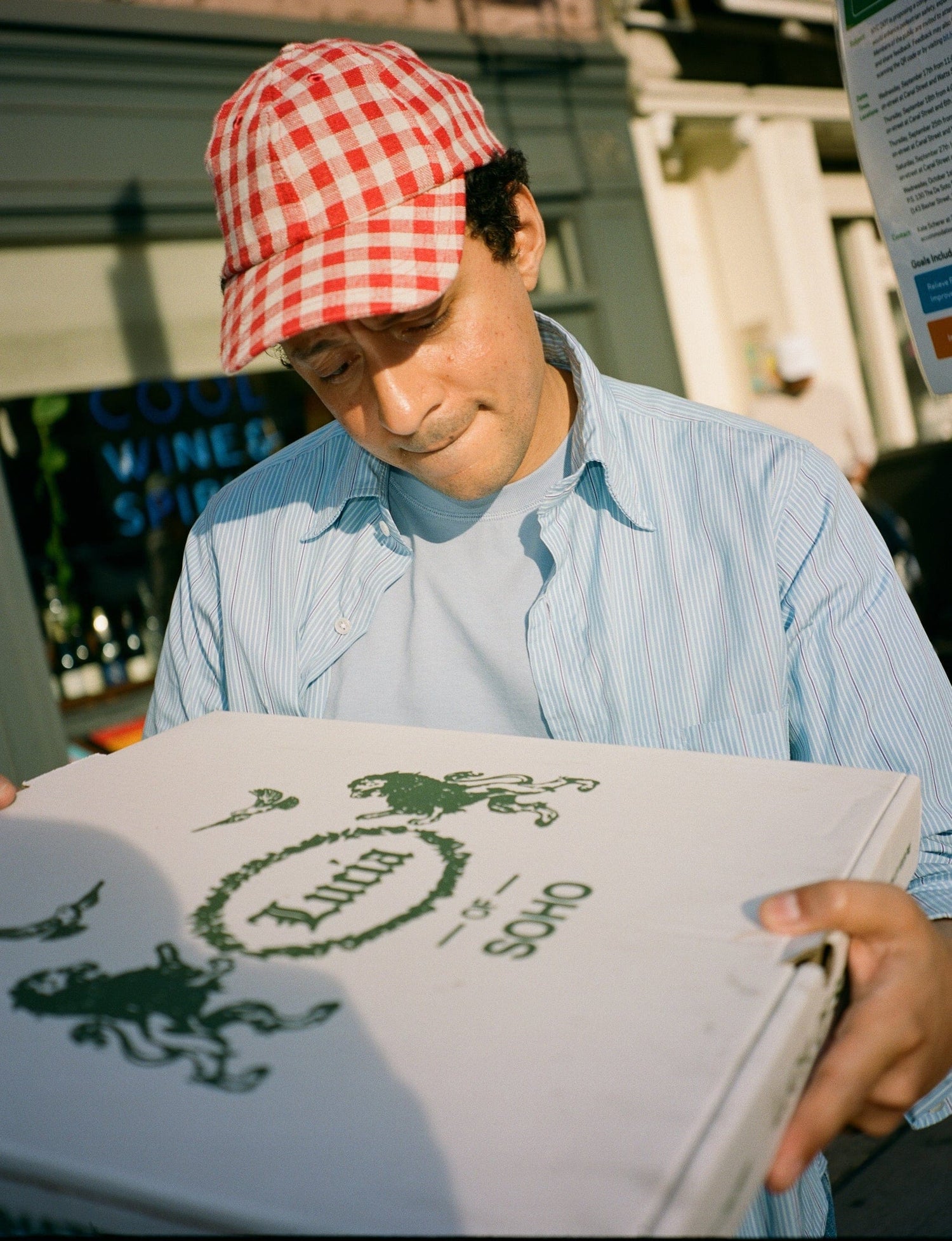 Red Gingham Check Linen Baseball Cap