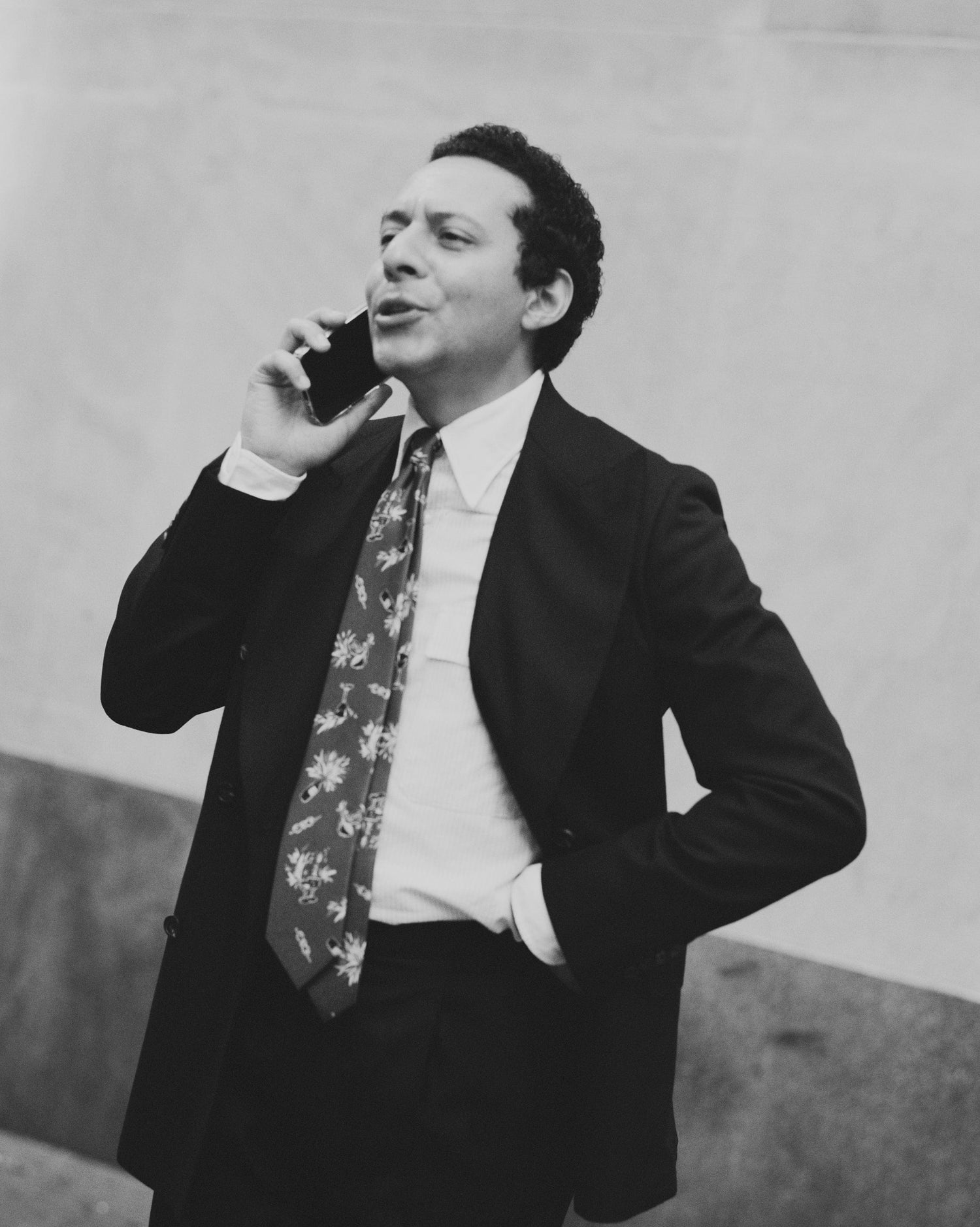 Black Fresco® Wool Double-Breasted Tailored Jacket