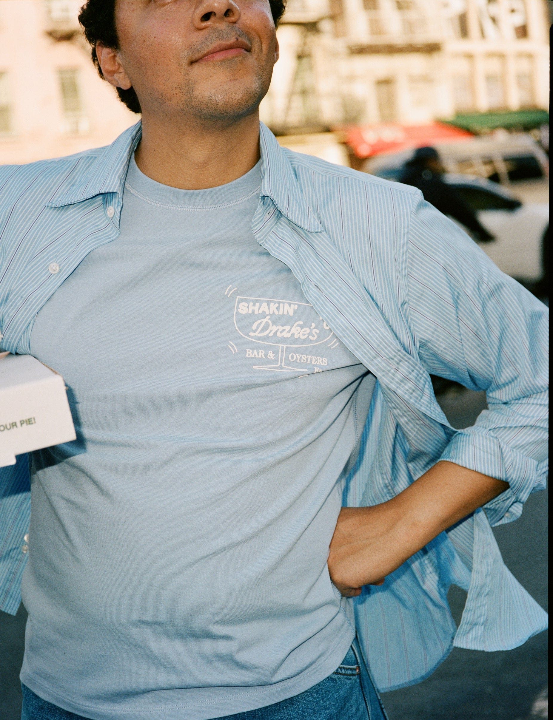 Blue ‘Shuck’ Print Short-Sleeve Hiking T-Shirt