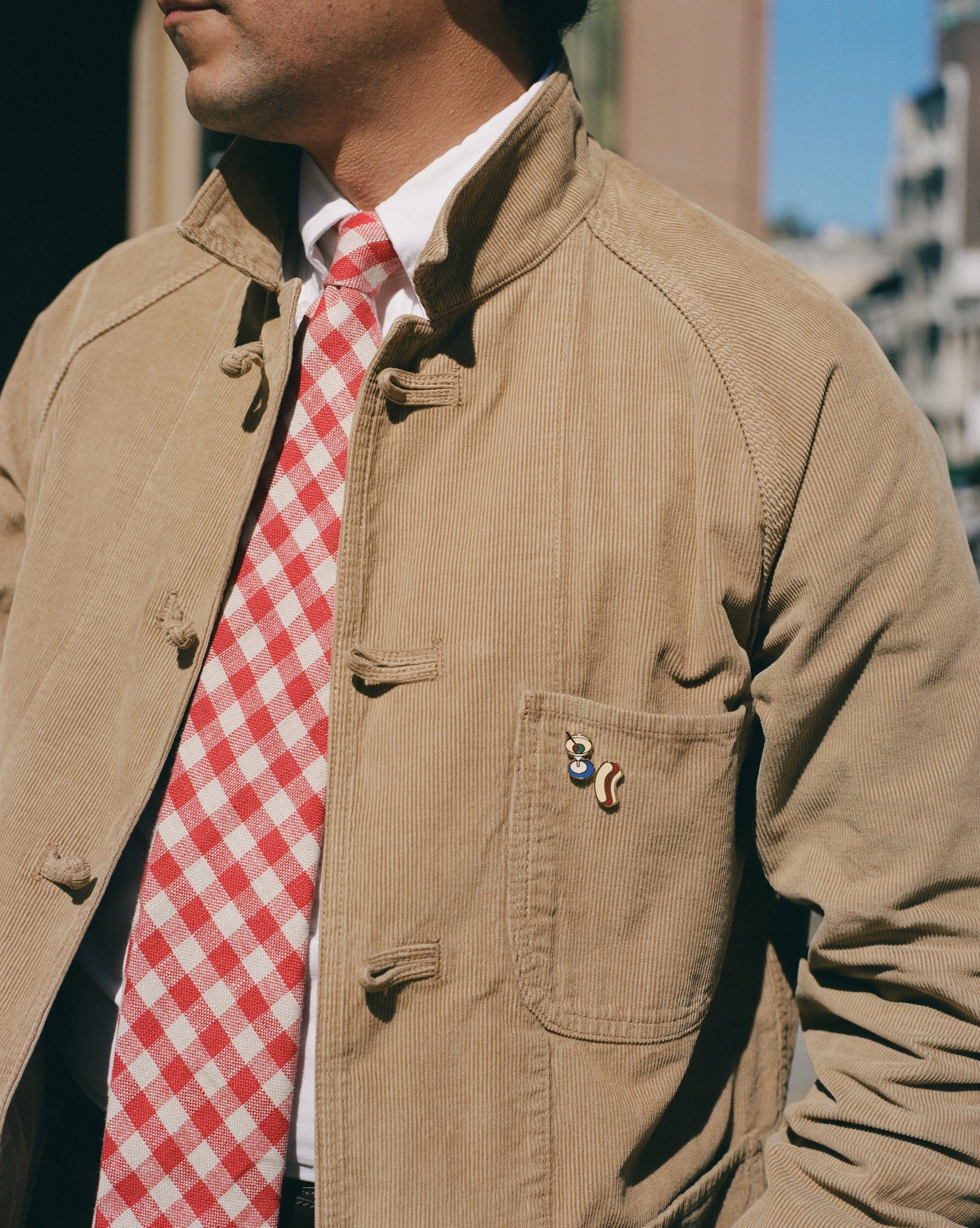 Sand Cotton Corduroy Artist Chore Jacket