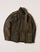 Chocolate Brown Heavyweight Suede Five-Pocket Chore Jacket